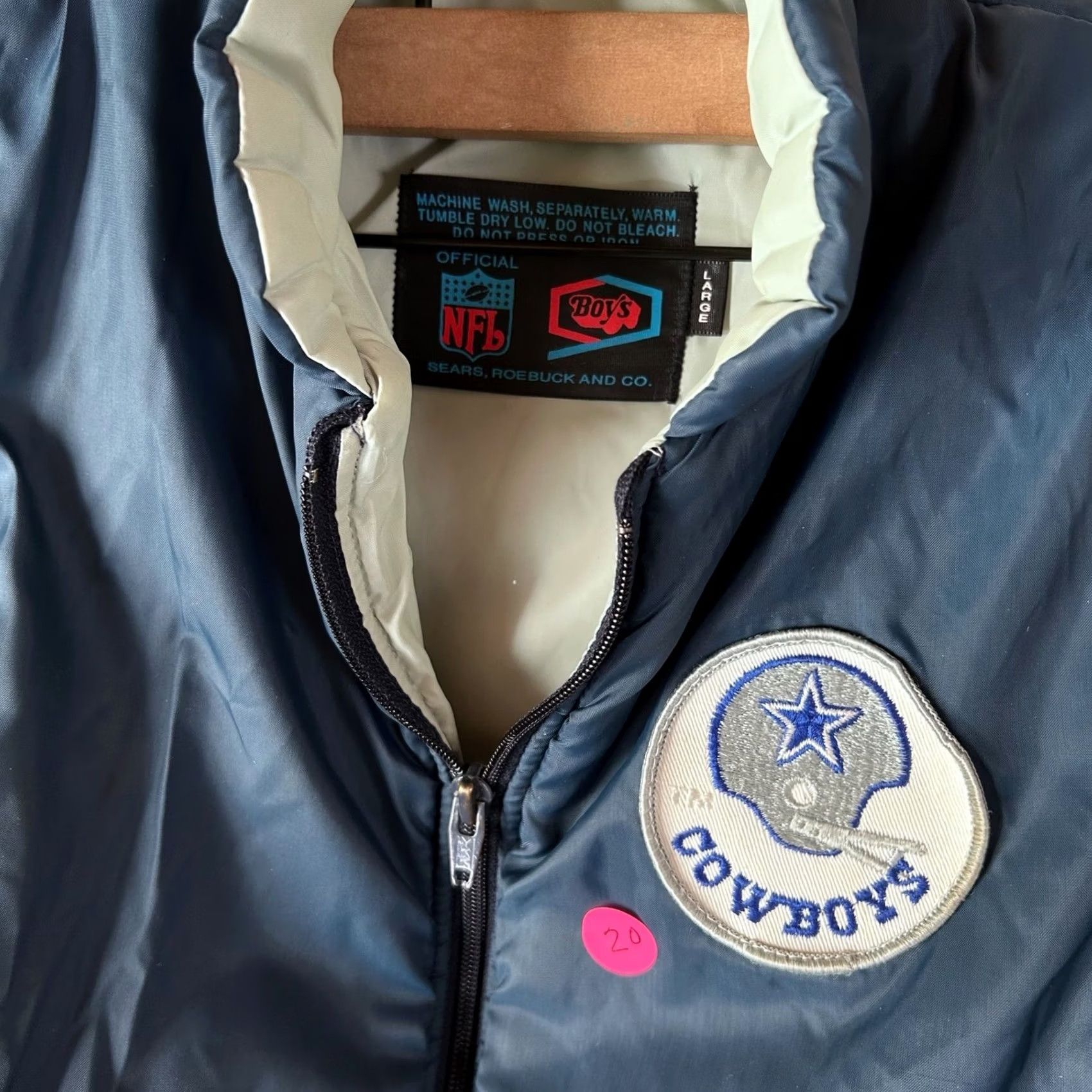Sears VINTAGE Sears Dallas Cowboys NFL Boys Large Blue Puffer Vest Zip Up Nylon 1980s Sportswear Mens/ Boys Size US L / EU 52-54 / 3 - 2 Thumbnail