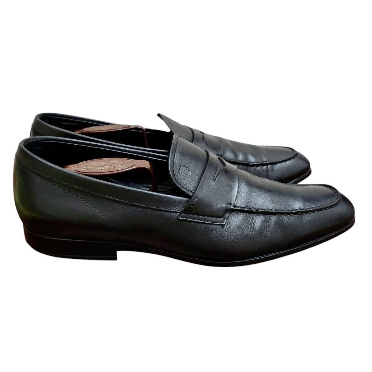 Tod's Tod's Black Leather Slip On Penny Loafers Dress Shoes Size US 10 / EU 43 - 2 Thumbnail