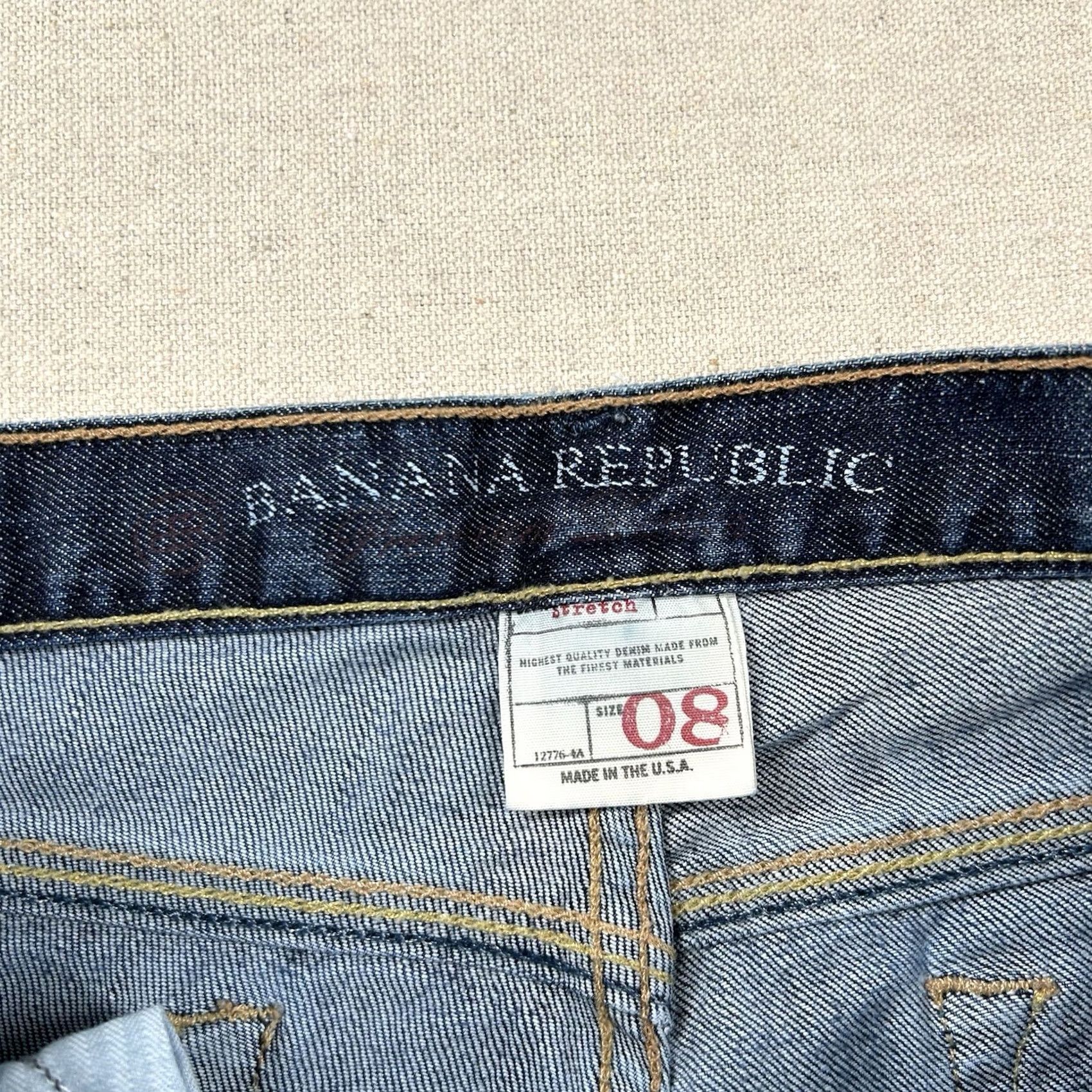 Banana Republic VINTAGE Banana Republic Jeans Womens 8 Selvedge Modern Skinny Crop Cuffed USA Distressed Size 30" / US 8 / IT 44 - 4 Thumbnail