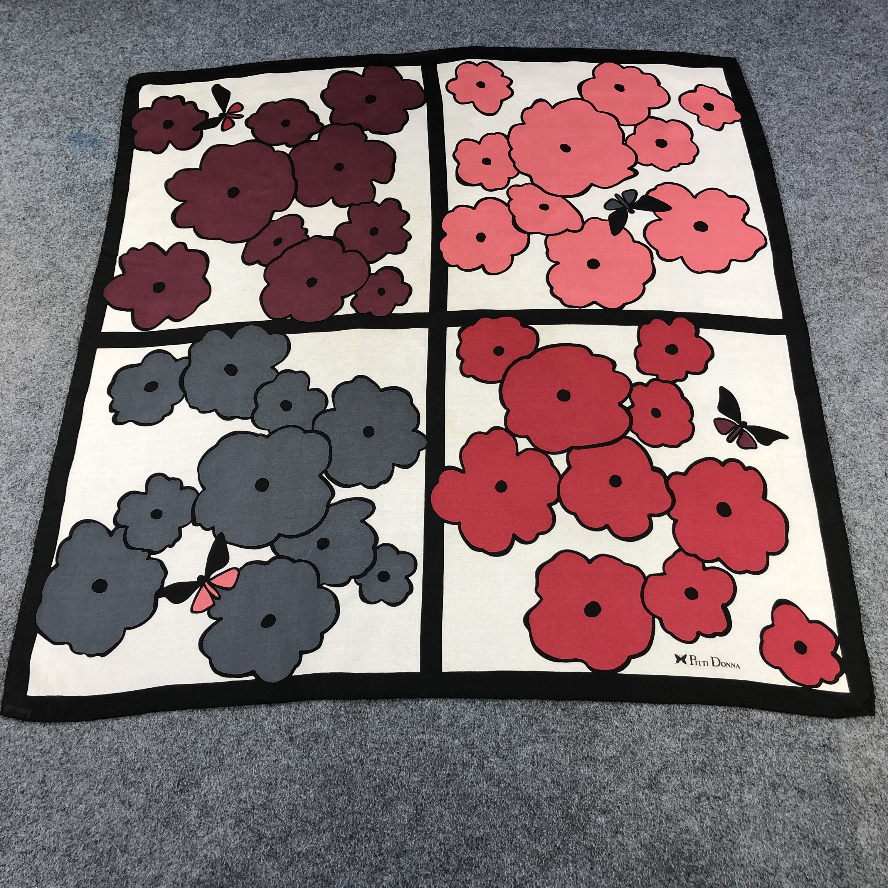 Vintage Pitti Donna Floral Silk Scarf M903 Size ONE SIZE - 1 Thumbnail
