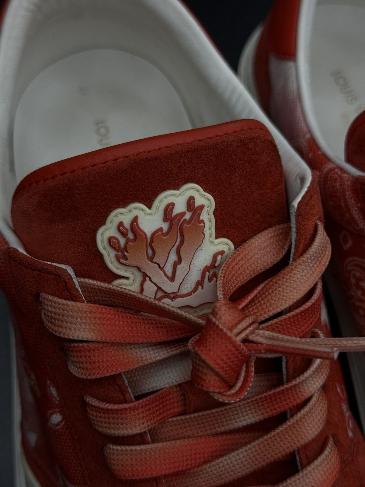Louis Vuitton Louis Vuitton Red Bandanna Low Top Sneakers 8LV/9US Size US 9 / EU 42 - 9 Thumbnail