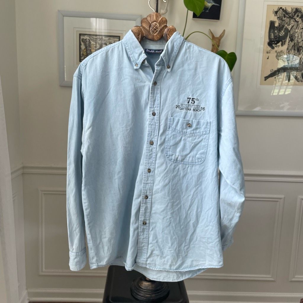 Other 2016 Daytona Bike Week Chambray Button Down Shirt L Size US L / EU 52-54 / 3 - 6 Thumbnail
