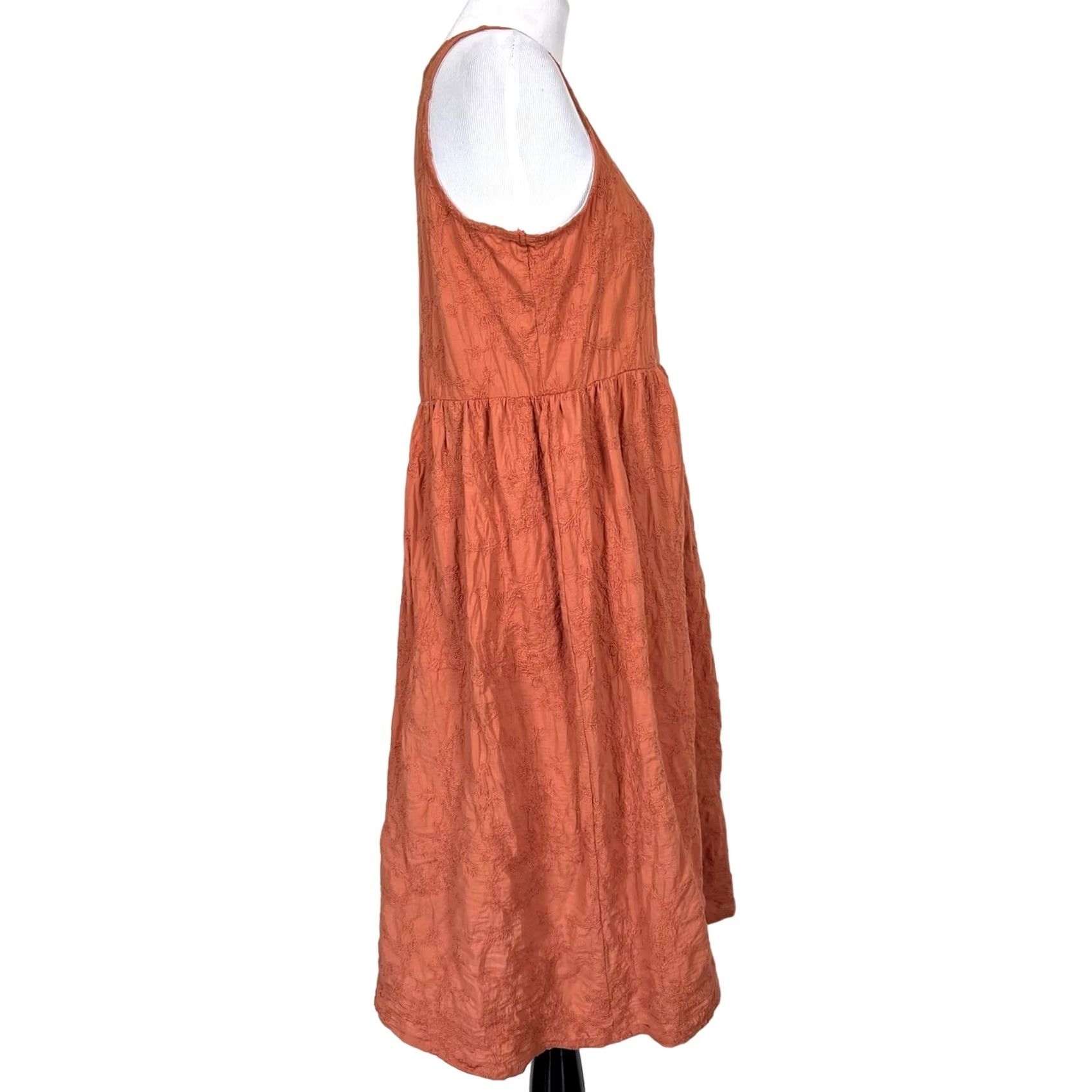 Vintage VINTAGE Cracker Barrel 100% Cotton Women’s Dress Orange Embroidered Sleeveless Midi Bohemian S Womens Size S / US 4 / IT 40 - 6 Thumbnail