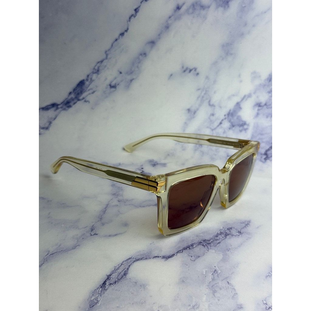 Bottega Veneta NEW Bottega Veneta BV1005S Unisex Clear Square Sunglasses Size ONE SIZE - 4 Thumbnail