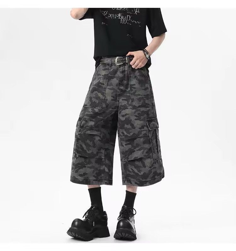 Designer Camo Streetwear Baggy Loose Jorts Shorts Y2k Size US 32 / EU 48 - 4 Thumbnail