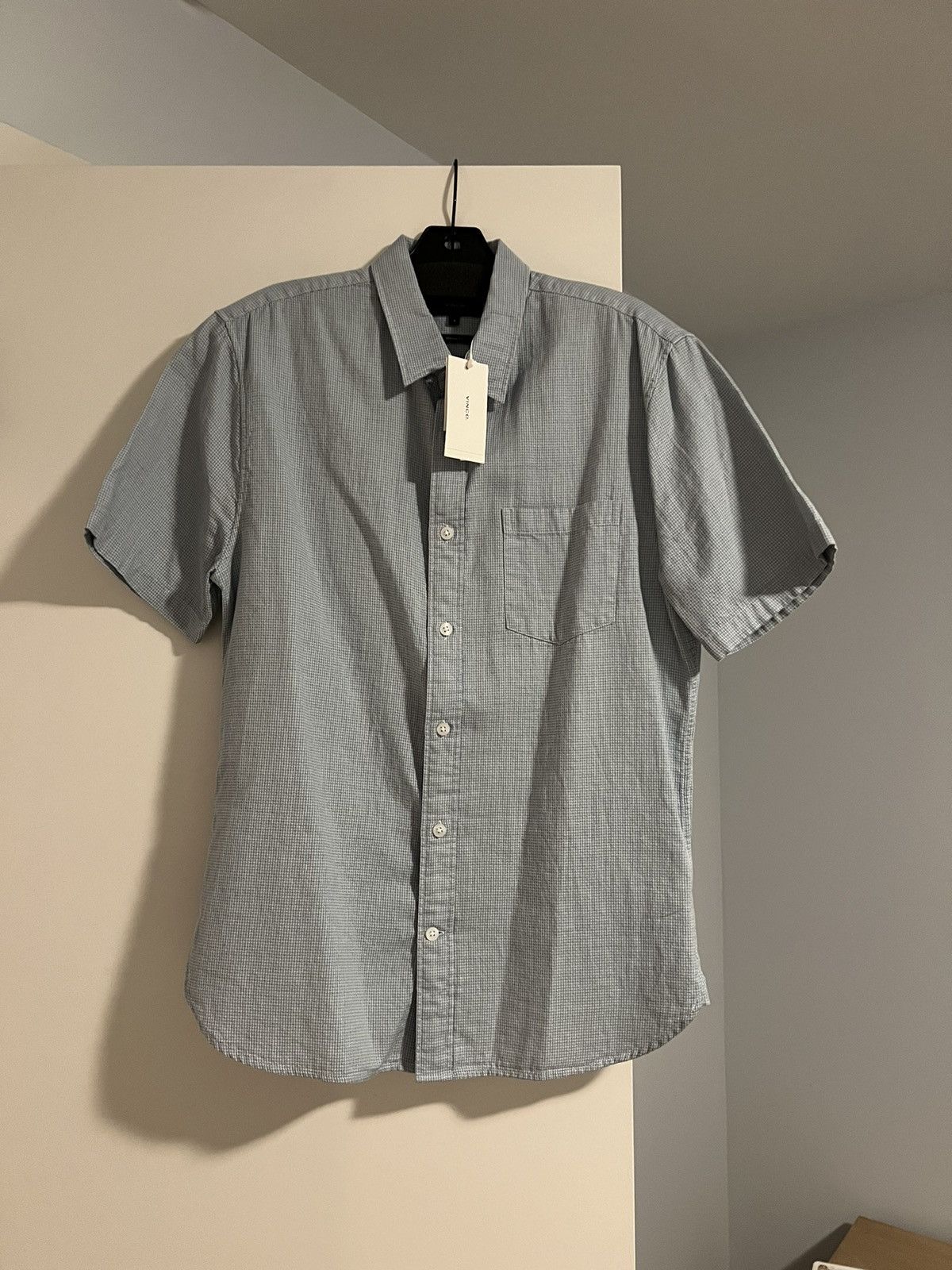 image of NWT Vince Button Up Shirt in Blue, Men's (Size Small)