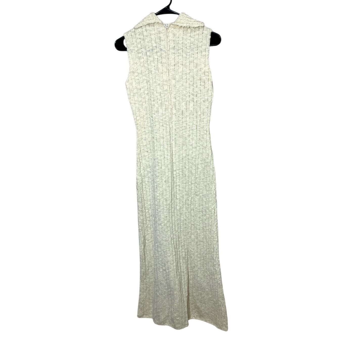 Other Vintage Jane Cream Sleeveless Turtleneck Maxi Sweater Dress Size M / US 6-8 / IT 42-44 - 6 Thumbnail
