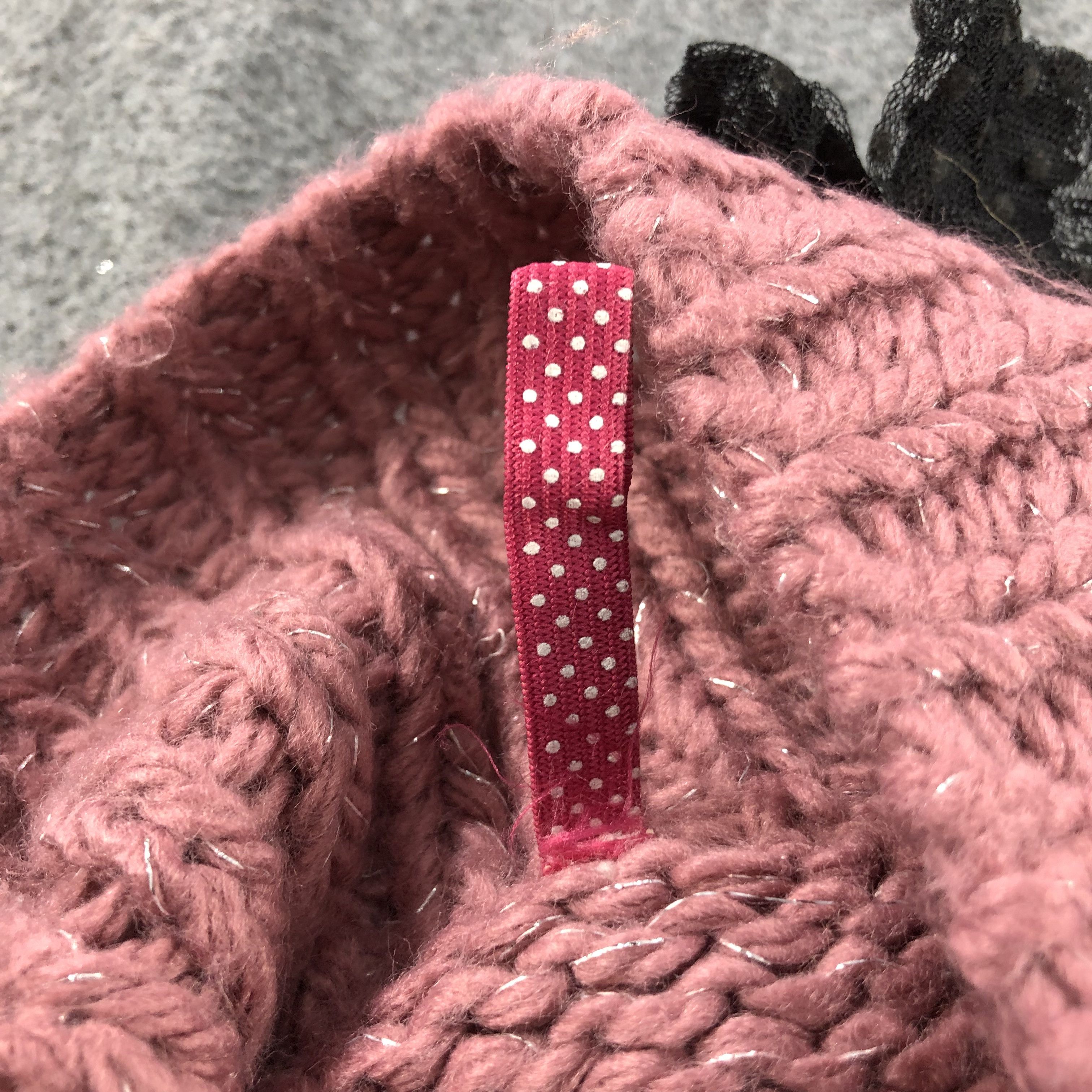 Japanese Brand Pink Knit Beads Crochet Beanie Snowcap Snow Hat B422 Size ONE SIZE - 5 Thumbnail