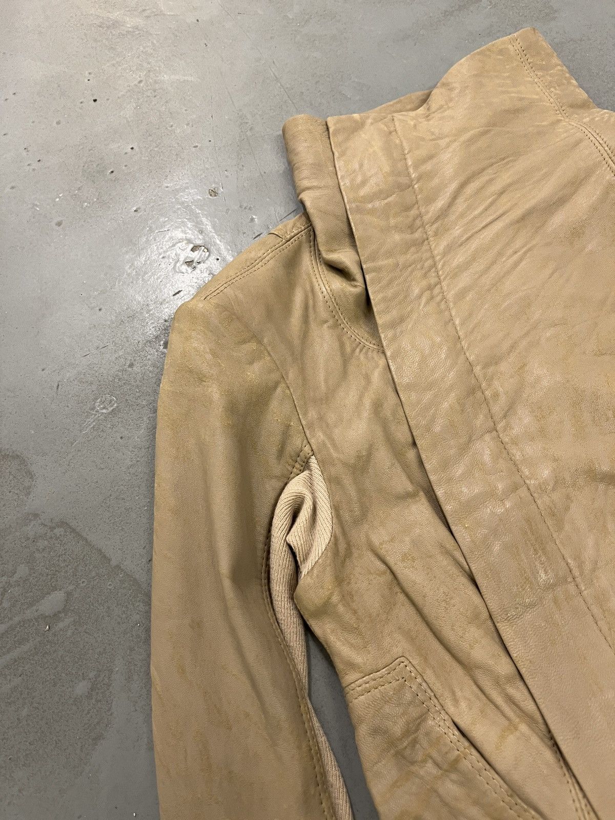 TWINSET Vintage Side Zipper Faded Leather Jacket Size S / US 4 / IT 40 - 4 Thumbnail