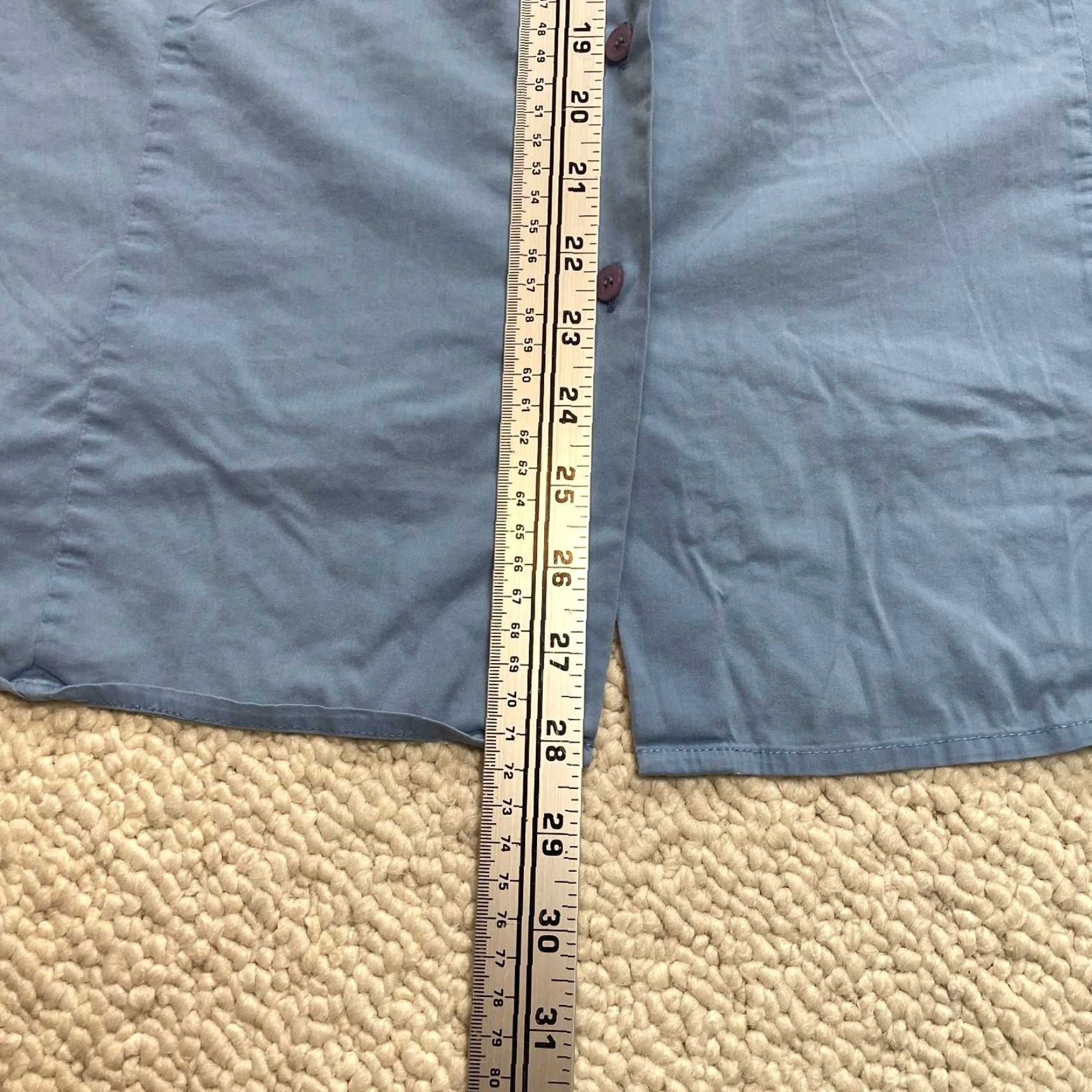 Avenue Avenue Button-Up Shirt Womens 26/28 Blue Long Sleeve Knit Stretch Casual Fall Spring Summer Size 4XL / US 24-26 - 5 Thumbnail