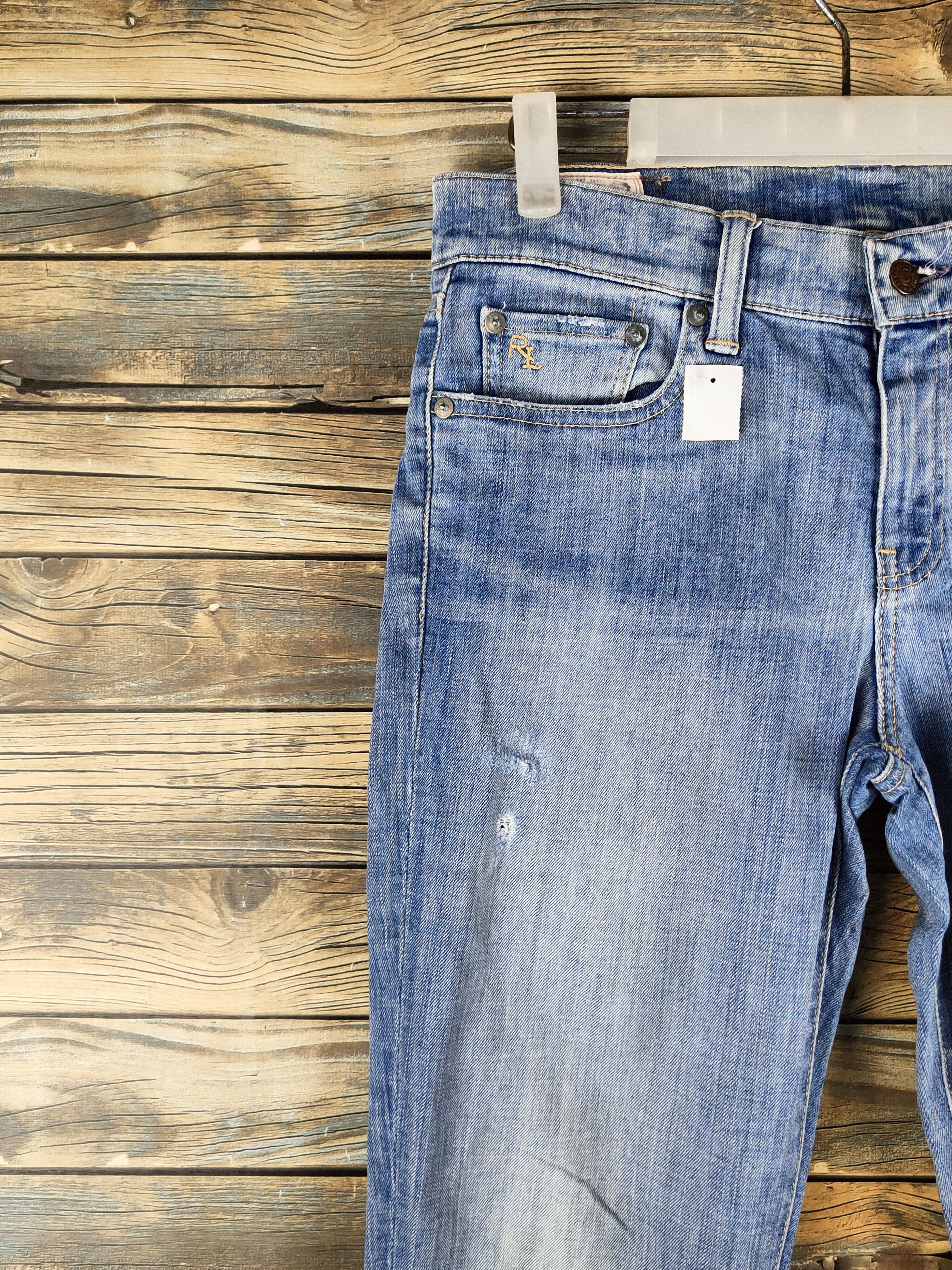 Polo Ralph Lauren Polo Ralph Lauren skinny Blue Ripped denim Jeans #46-901 Size US 31 - 3 Thumbnail