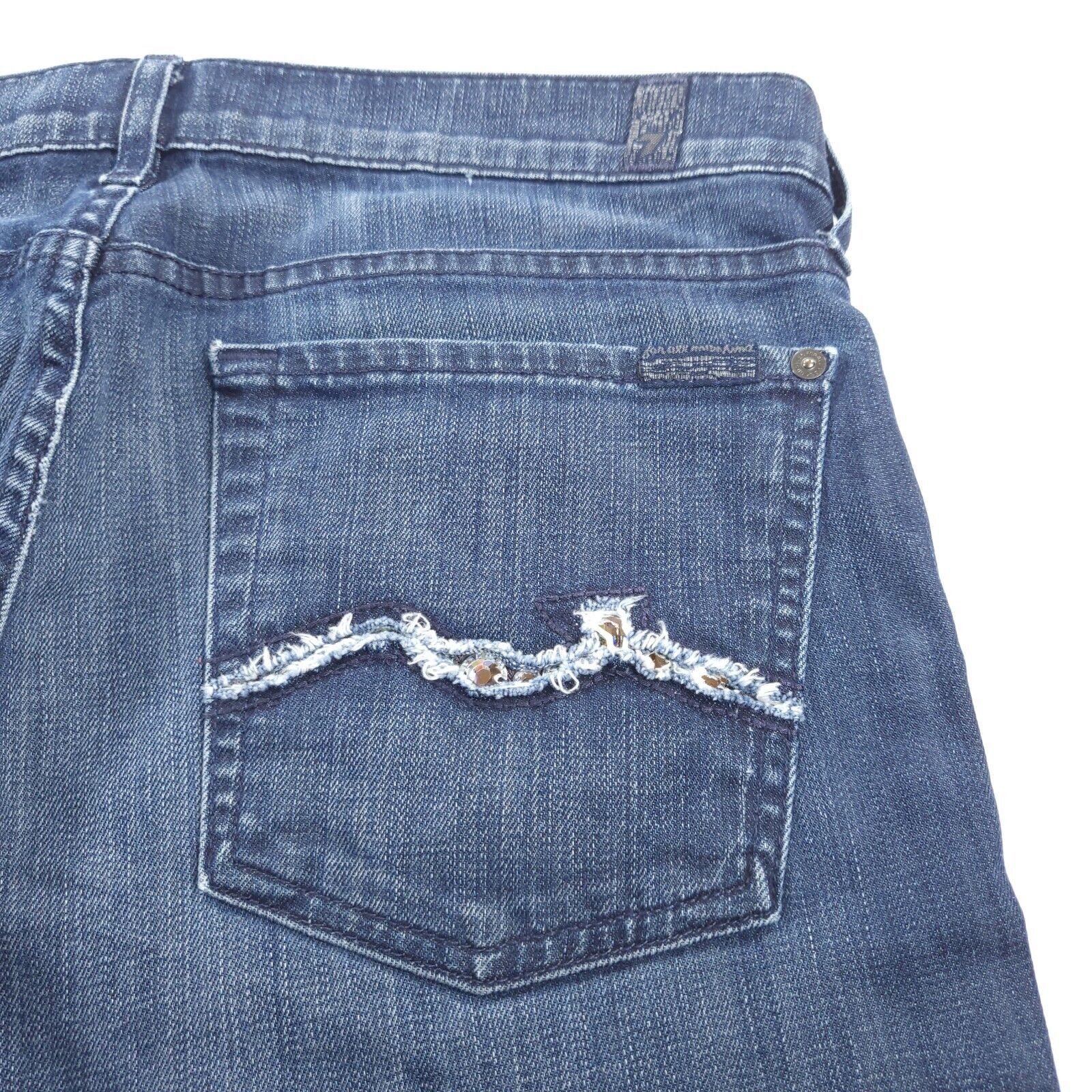 7 For All Mankind 7 For All Mankind Josefina Button Jeans Womens Size 28 Blue Size 31" - 4 Thumbnail