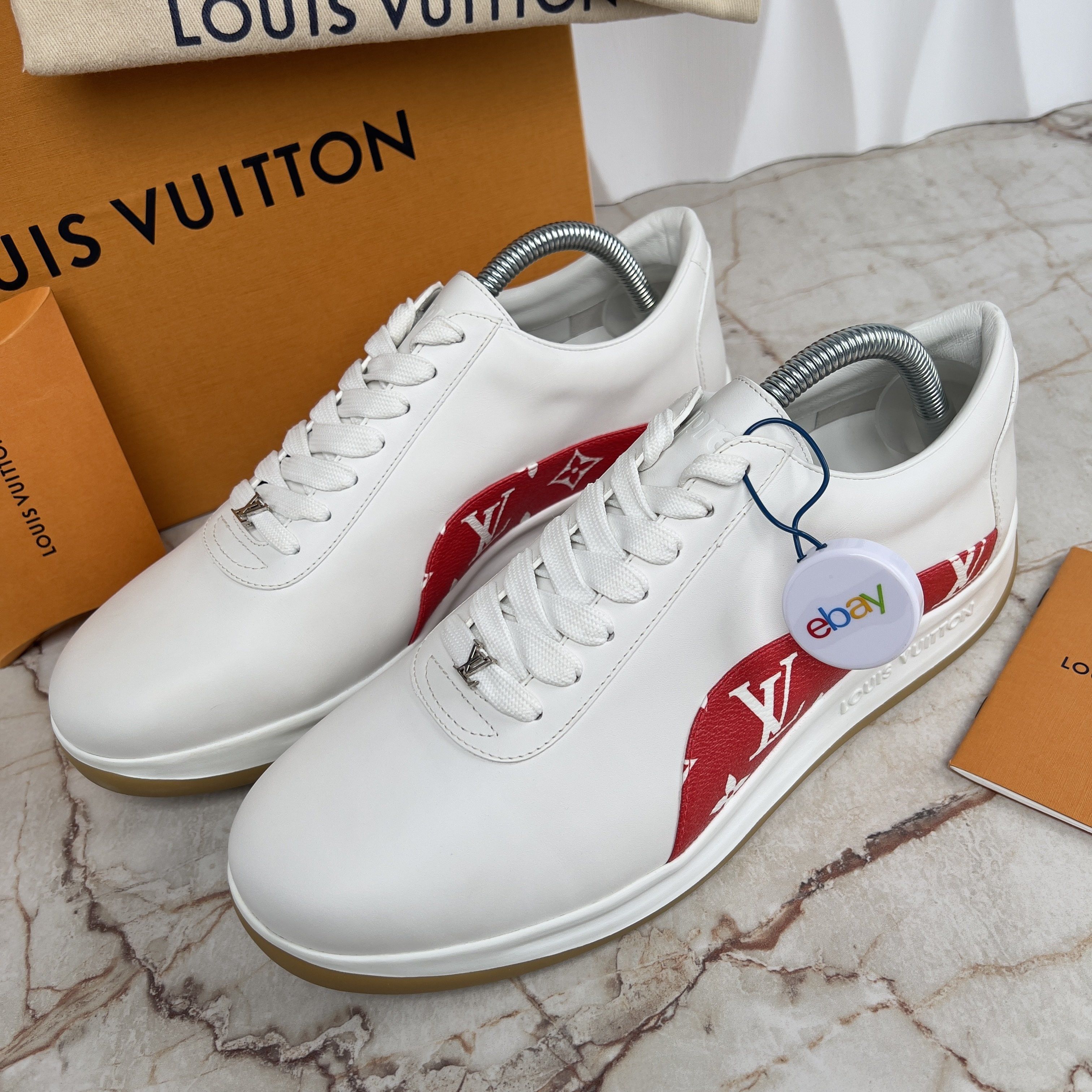 Louis Vuitton × Supreme LV x Supreme Sneakers Monograms Leather Size US 8.5 / EU 41-42 - 1 Thumbnail