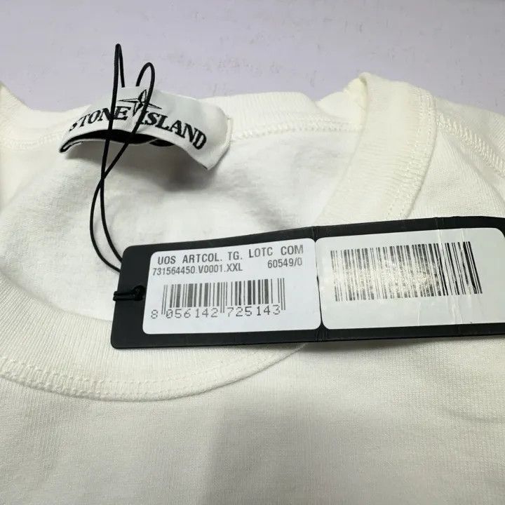 Stone Island Stone Island White Fleece Crewneck Sweatshirt -2506 Size US XXL / EU 58 / 5 - 2 Thumbnail
