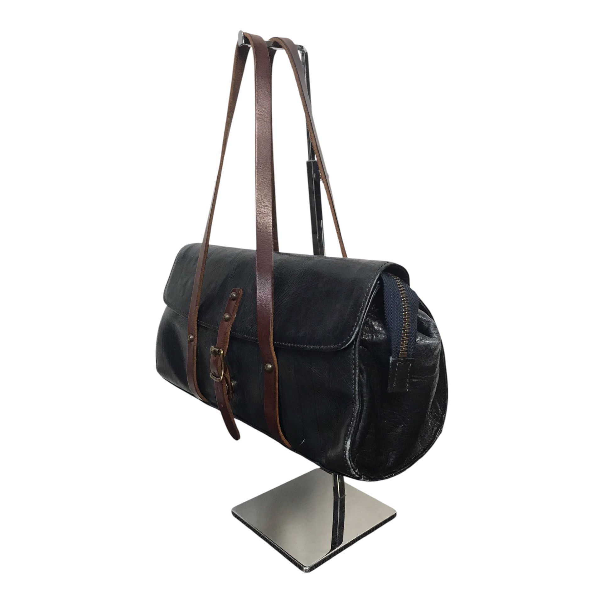 Japanese Brand × Leather Full Leather Japanese Black Tote Bag Size ONE SIZE - 4 Thumbnail
