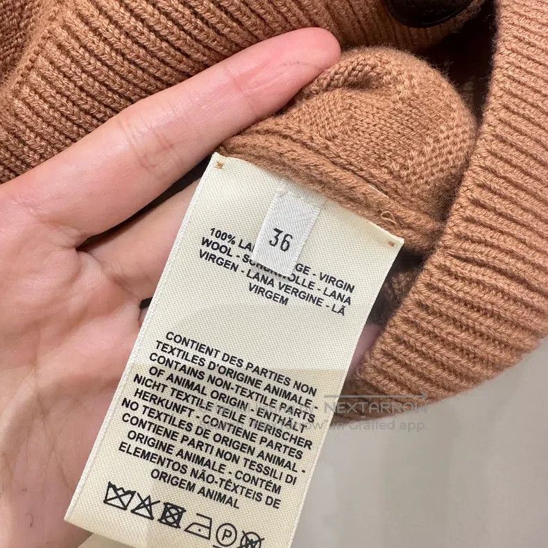 Hermes Hermes Brown V-Neck Knit Sweater Size XS / US 0-2 / IT 36-38 - 4 Thumbnail
