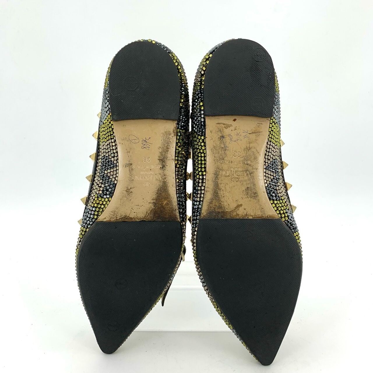 Valentino Valentino Garavani Rivet Pointed Flat Sandals 38 Black Full Size US 8 / IT 38 - 6 Thumbnail