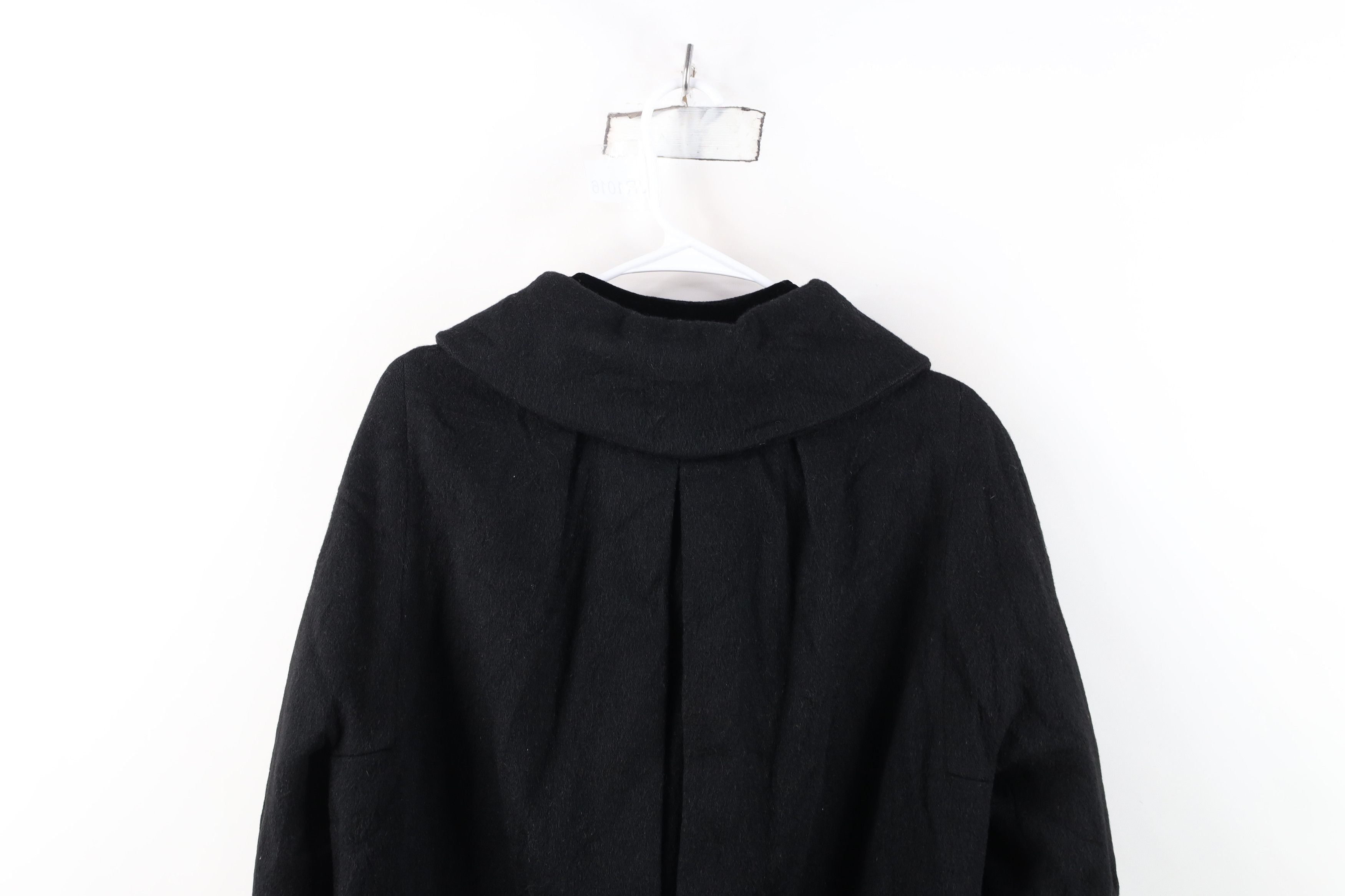 Vintage Vintage 40s 50s Big Button Collared Coat Jacket Black USA Size L / US 10 / IT 46 - 13 Thumbnail
