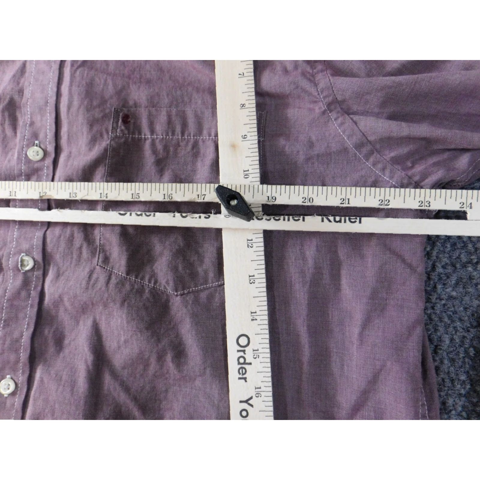 Izod IZOD Shirt Mens Large purple plaid button-down collared long sleeve casual knit cotton retro pockets logo Size US L / EU 52-54 / 3 - 5 Thumbnail