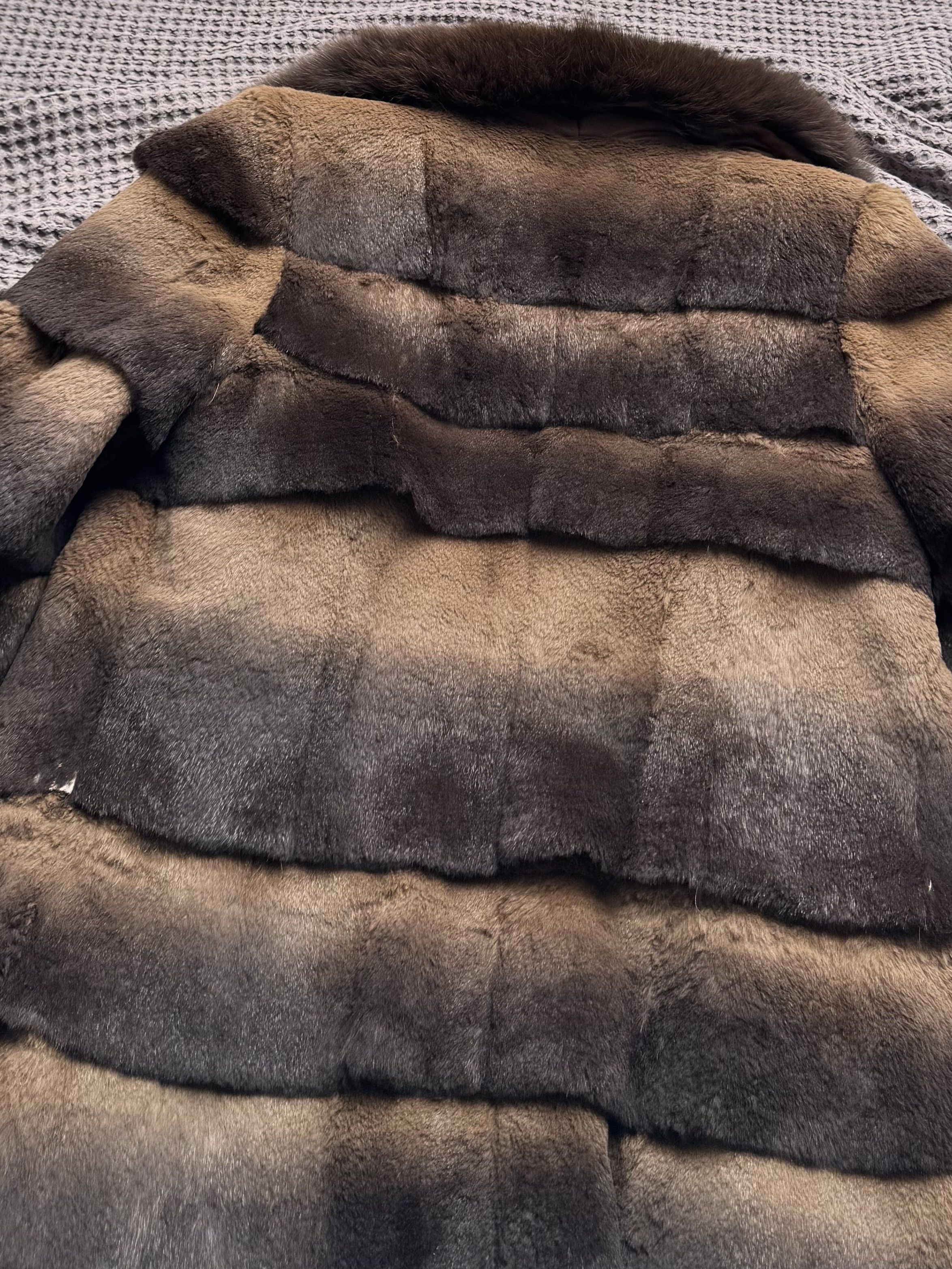 Vintage Vintage Real Fur Long Coat Striped Fur Collar Outerwear Size M / US 6-8 / IT 42-44 - 11 Thumbnail