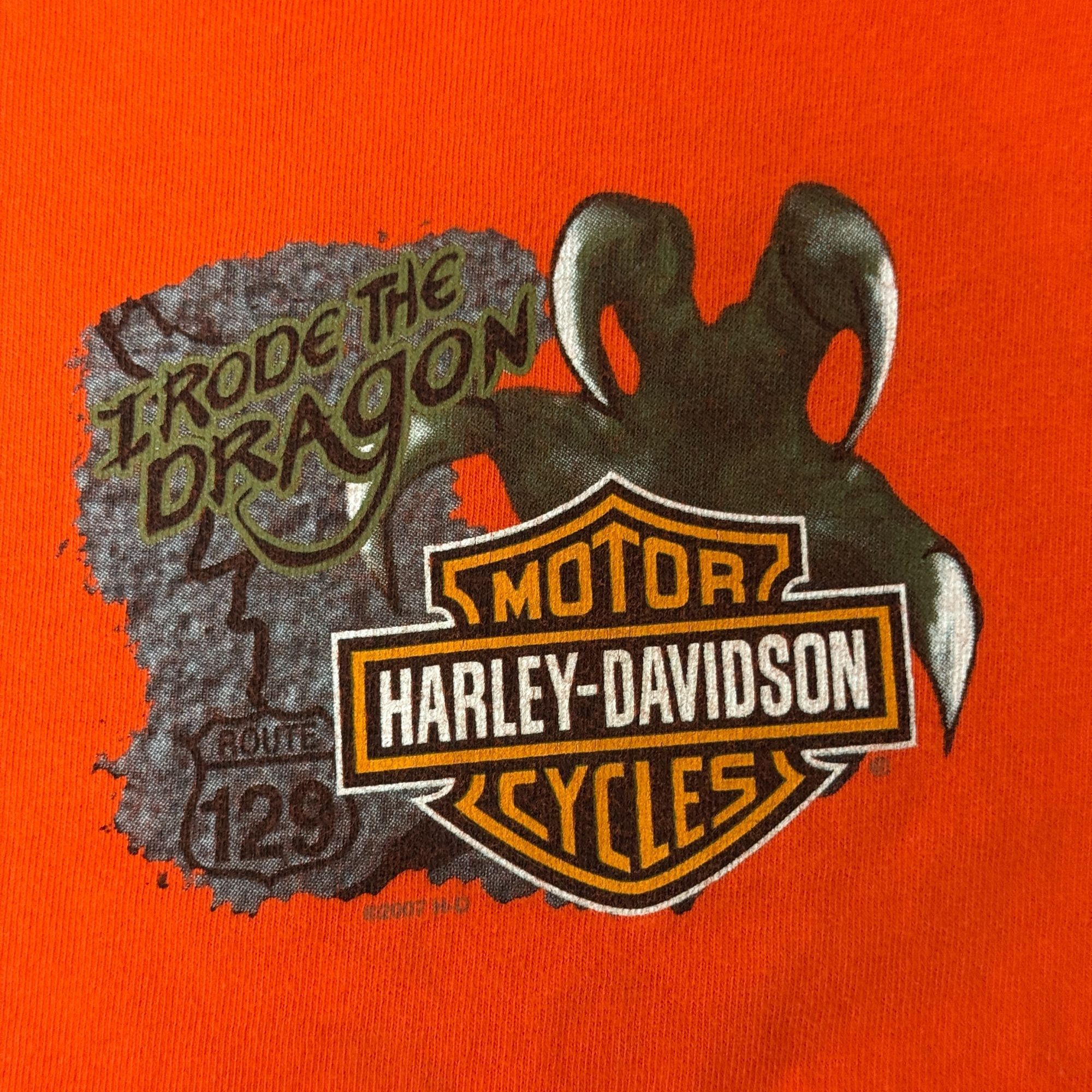 Harley Davidson SMOKEY MOUNTAINS I Rode The DRAGON Motorcycle Biker T Shirt Size US XL / EU 56 / 4 - 3 Thumbnail