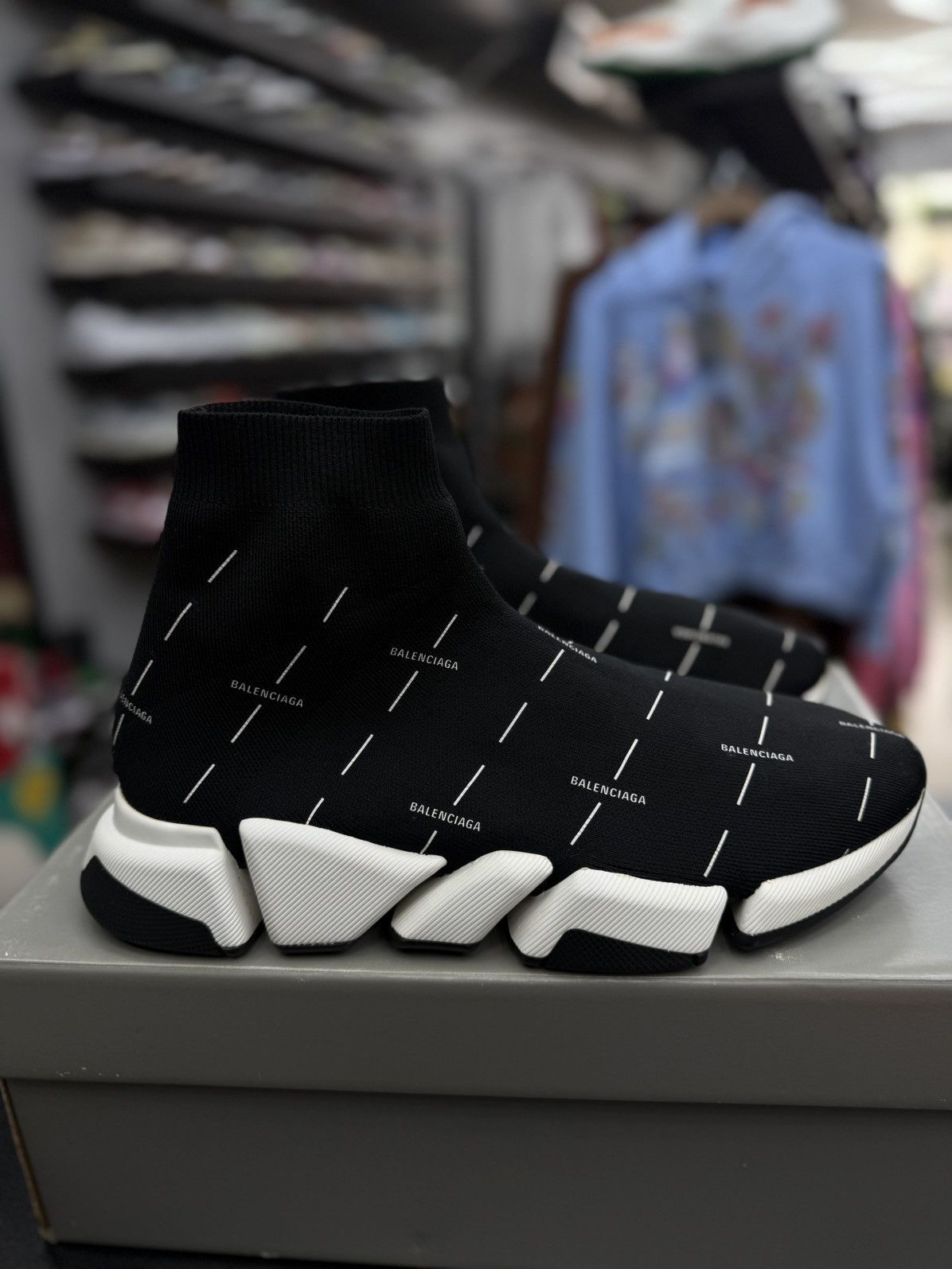 Balenciaga Balenciaga Sock Runner High Top Black White 44EU/11US $995 Size US 11 / EU 44 - 4 Thumbnail