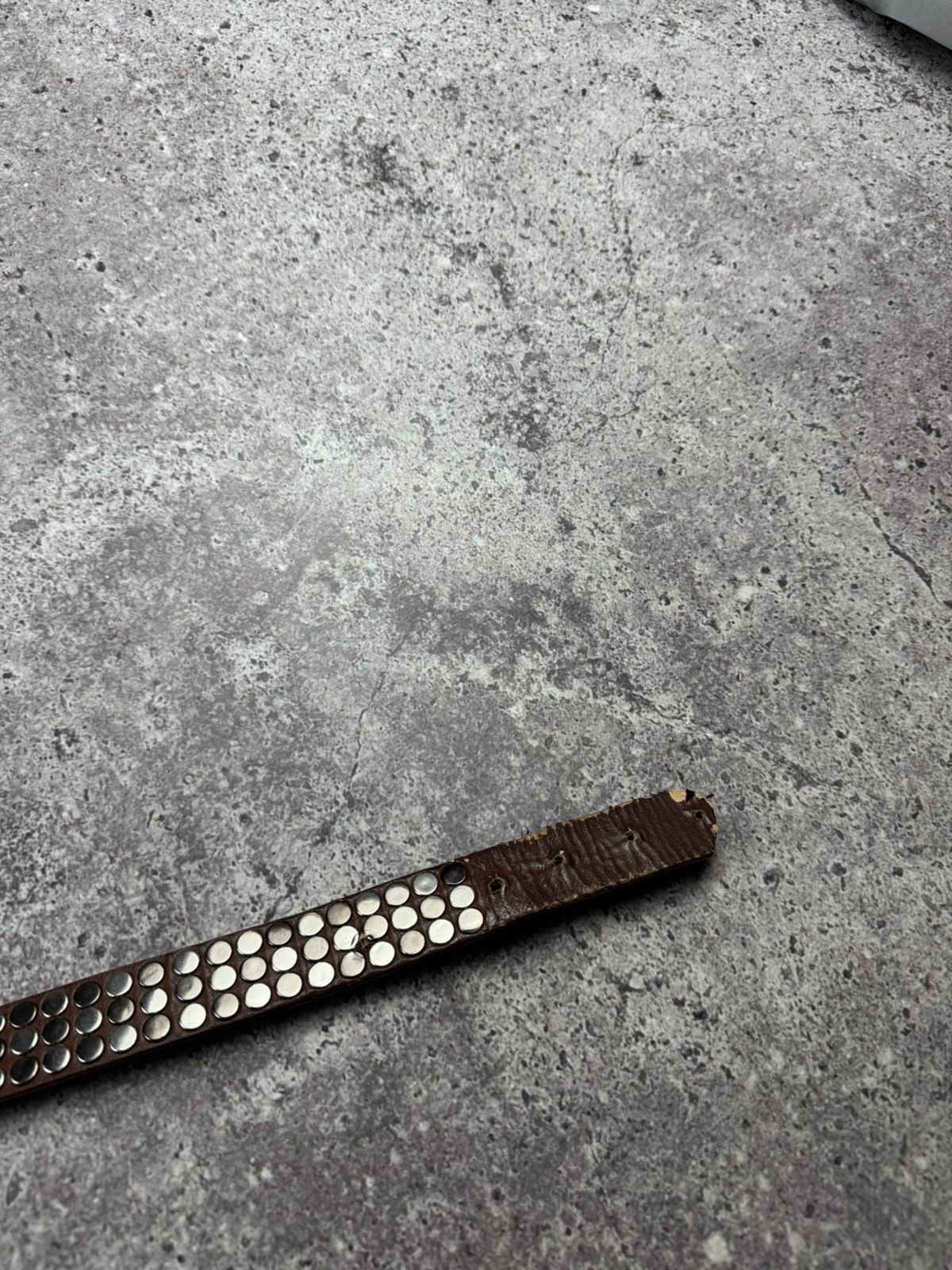 Japanese Brand 00's NUMBER NINE STYLE STUDDED LEATHER RARE Y2K BELT VINTAGE Size ONE SIZE - 6 Thumbnail
