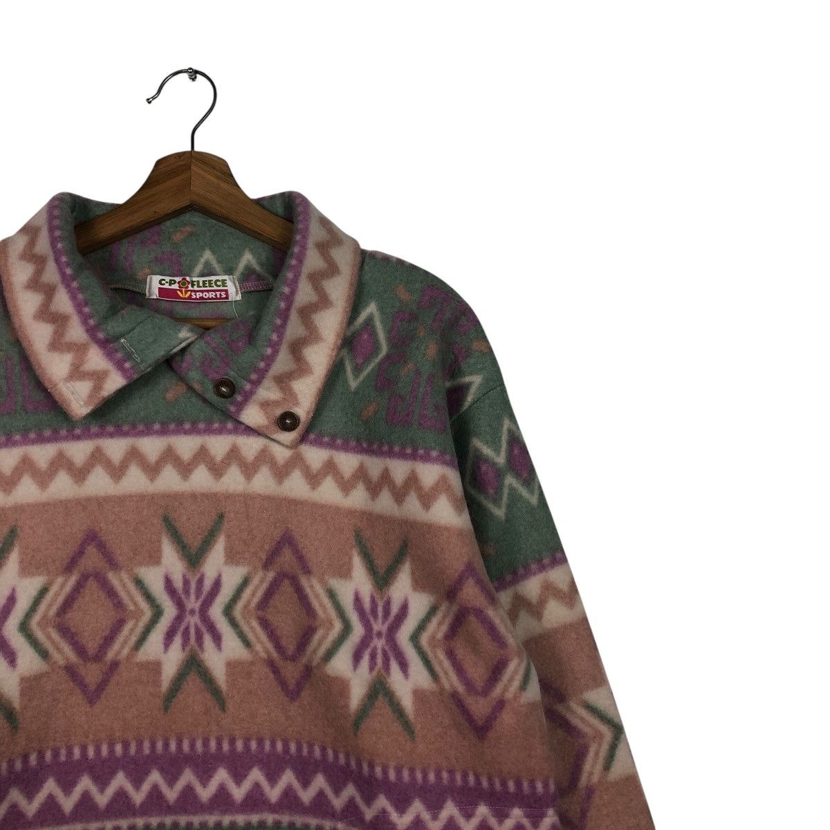 Japanese Brand 📌Vintage Fleece Jacket Navajo Design CP Fleece Sport Size US M / EU 48-50 / 2 - 7 Thumbnail