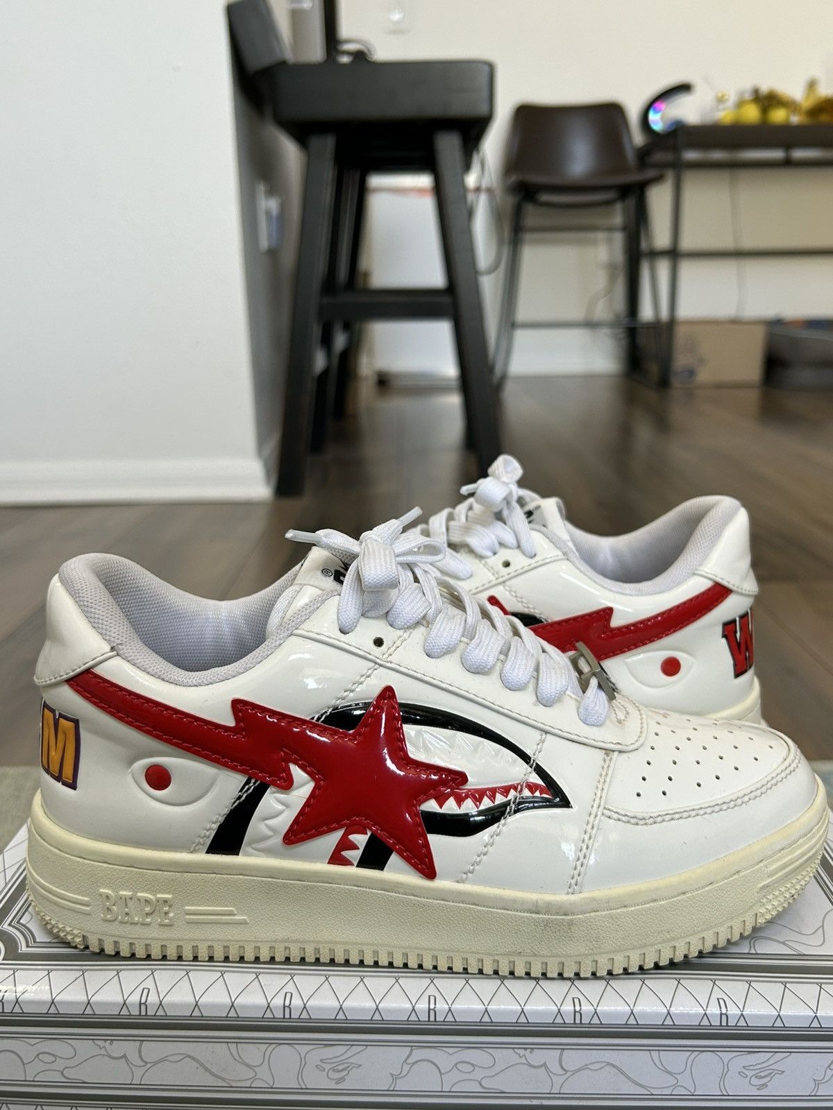 Bape A bathing ape bape sta low shark white Size US 8 / EU 41 - 2 Thumbnail