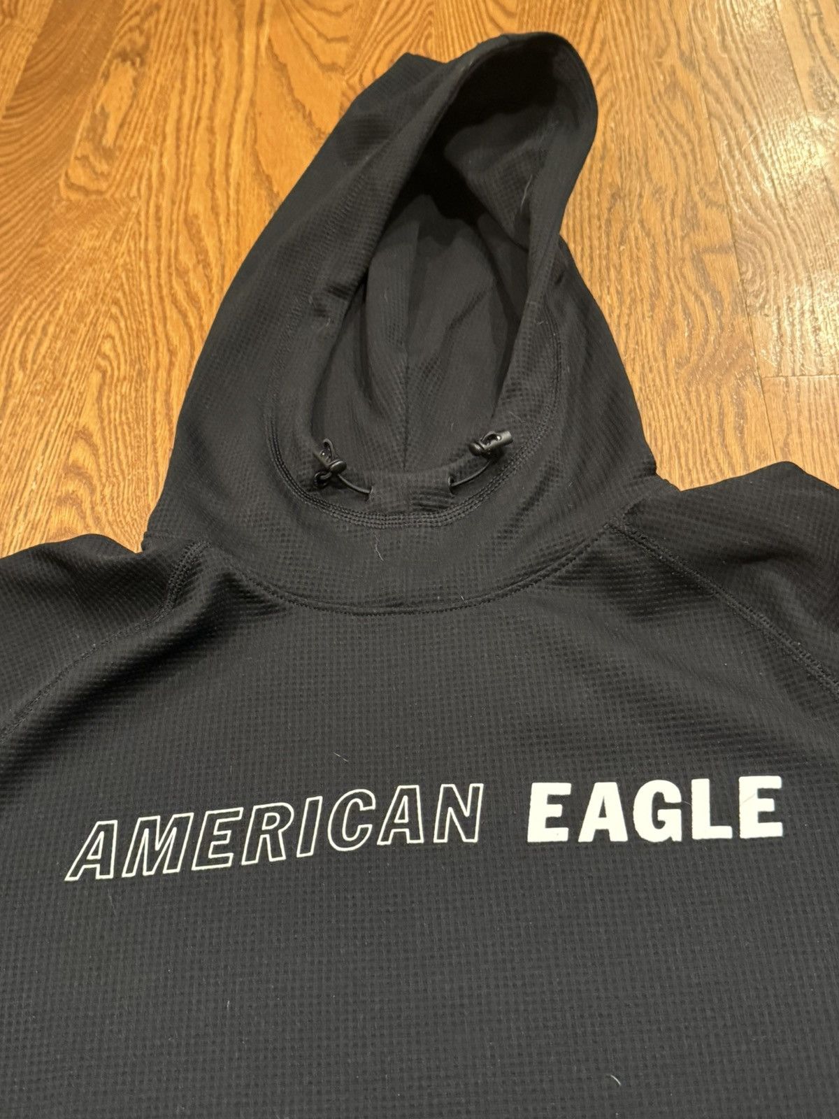 American Eagle Outfitters American Eagle Waffle Weave Raglan Sleeve Hoodie Sweatshirt Size US S / EU 44-46 / 1 - 2 Thumbnail