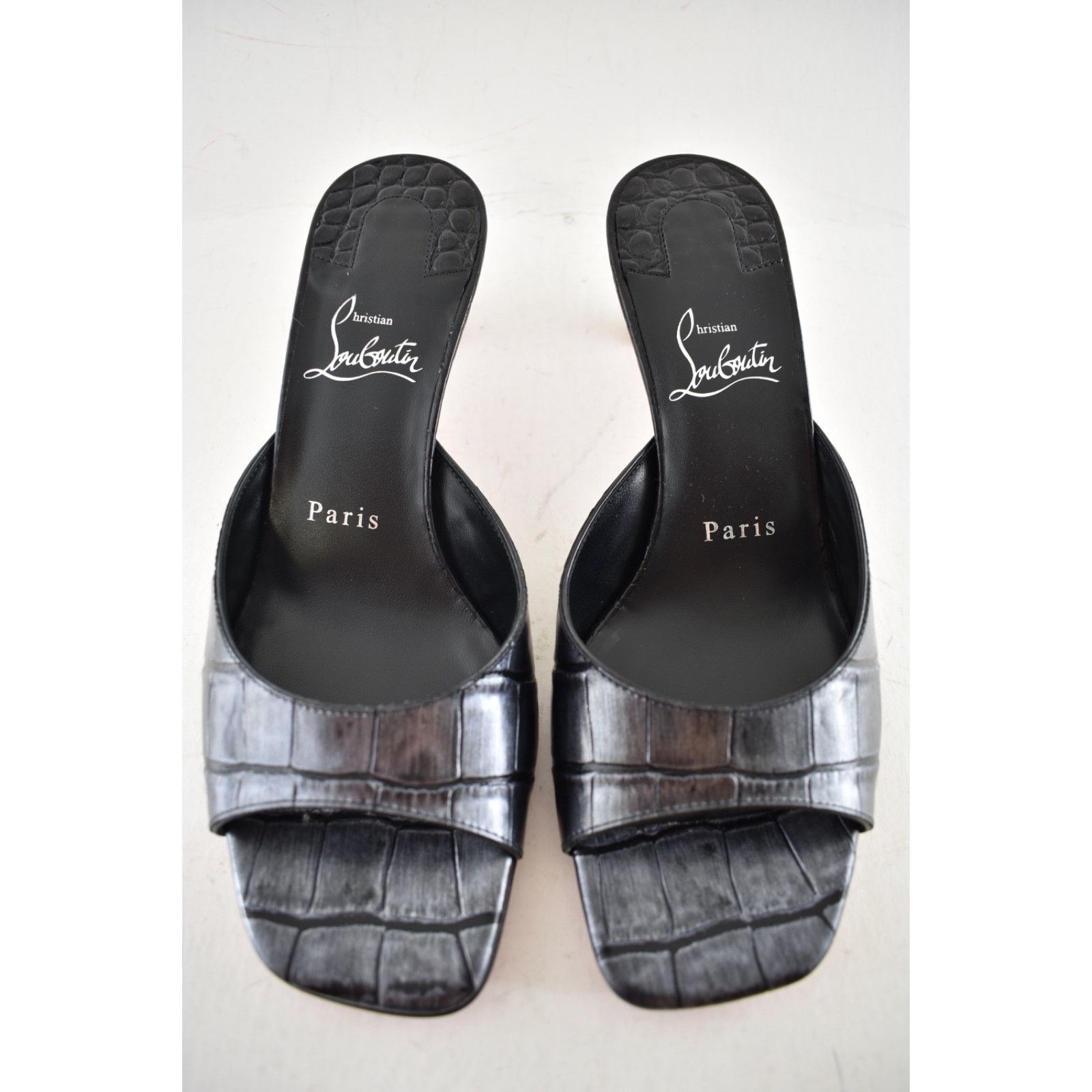 Christian Louboutin Christian Louboutin Condora Mule 55 Black Croc Ali Pump 38 Size US 8 / IT 38 - 6 Thumbnail