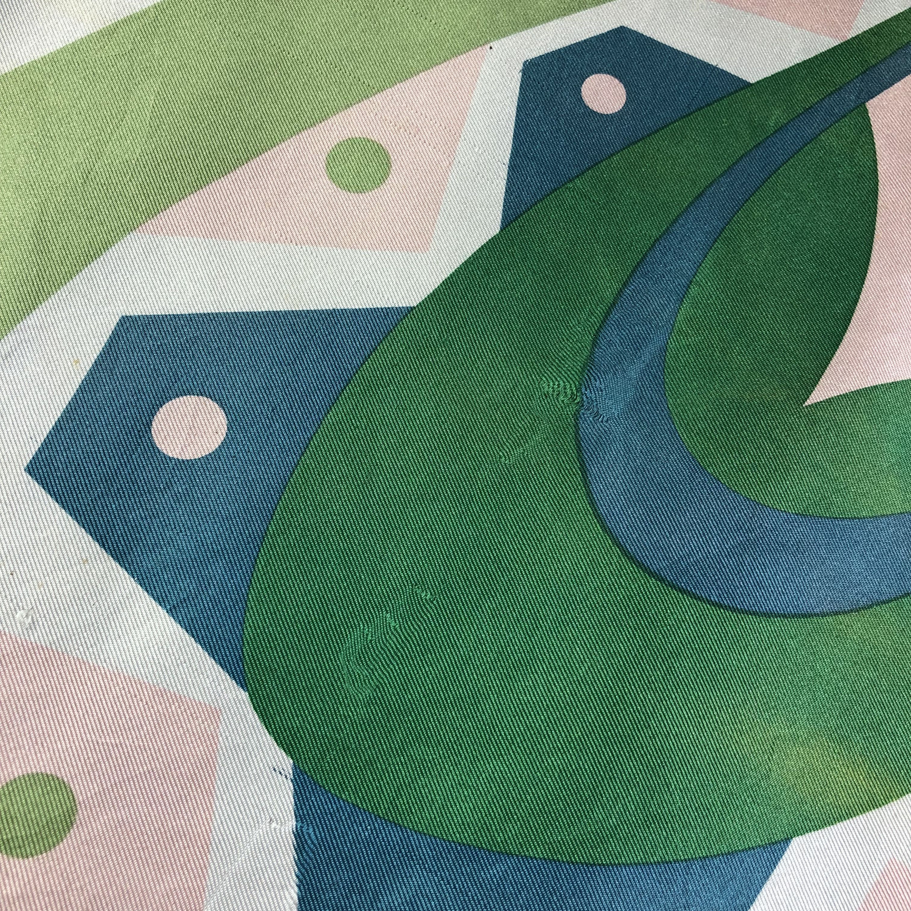 Vintage Abstract Design Silk Scarf M478 Size ONE SIZE - 5 Thumbnail