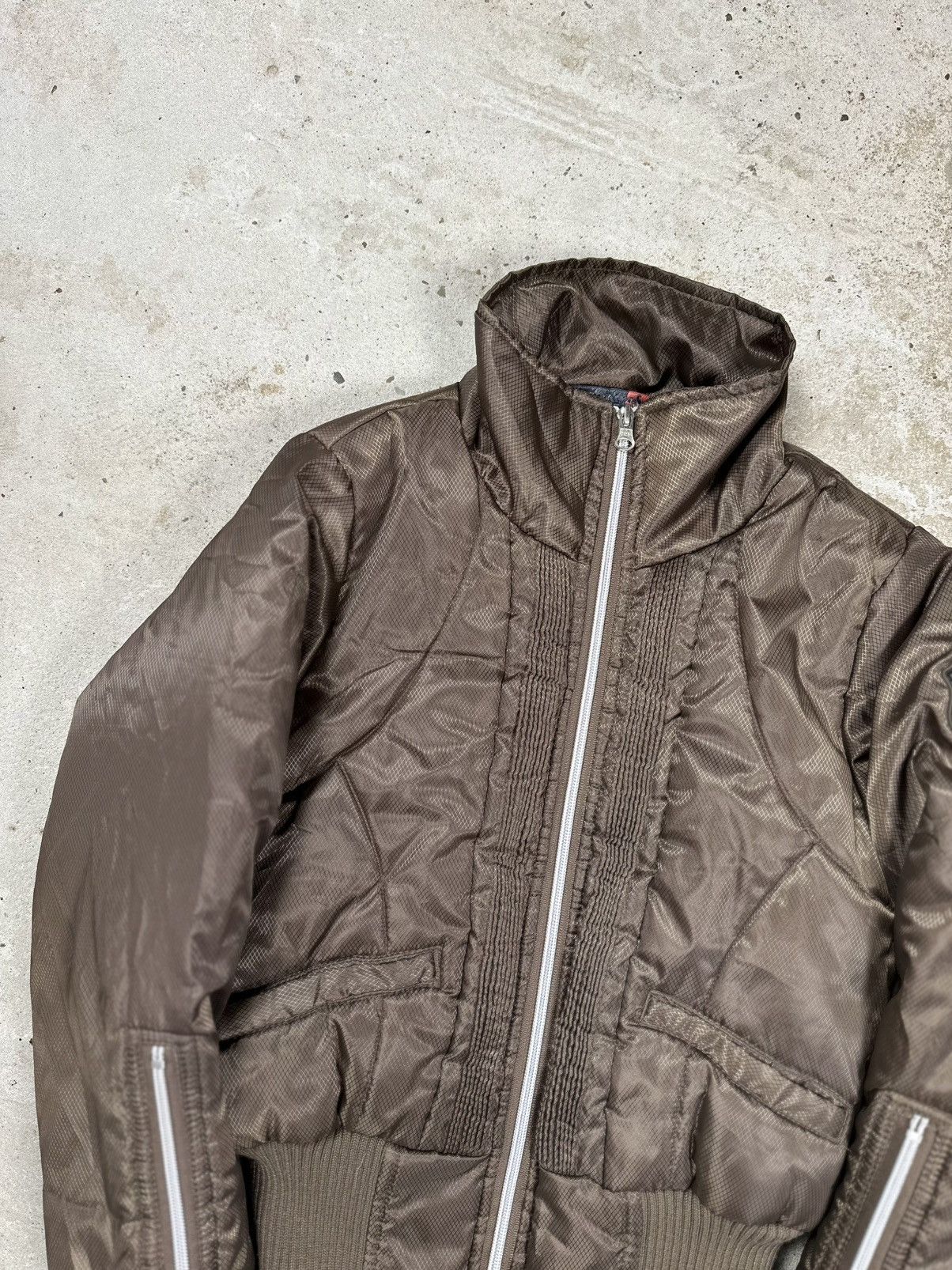 If Six Was Nine × Japanese Brand × Le Grande Bleu (L.G.B.) Vintage Y2K Multi Zipper Brown Archive Bomber Jacket Size US XS / EU 42 / 0 - 6 Thumbnail