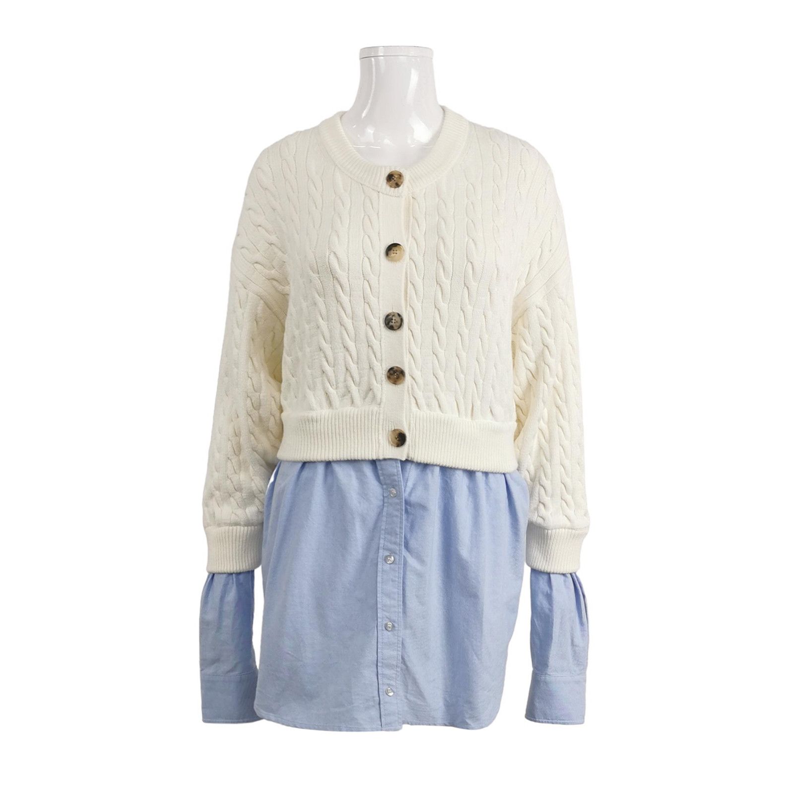 Alexander Wang Alexander Wang Cable Knit Layered Cardigan Size M Size M / US 6-8 / IT 42-44 - 1 Thumbnail