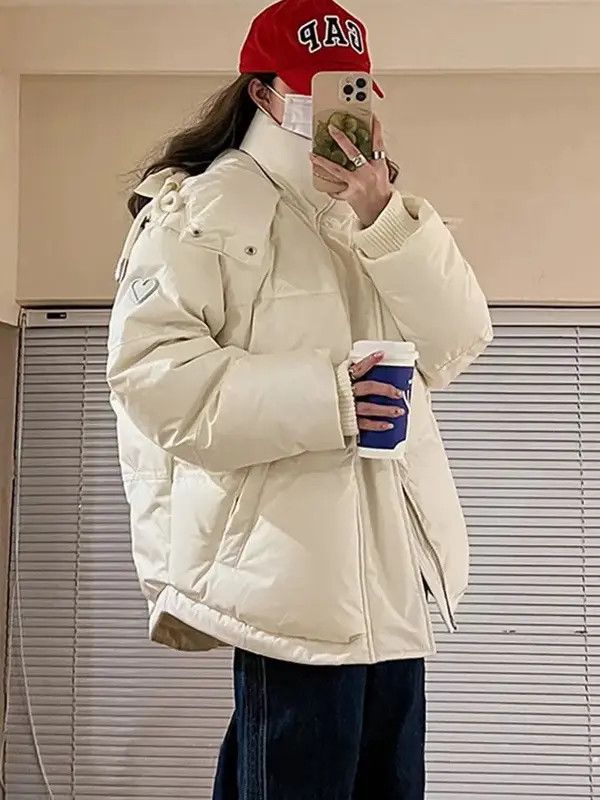 Japanese Brand Jack Women Solid Loose Puffer Thicken Wram Jacket Size ONE SIZE - 2 Thumbnail