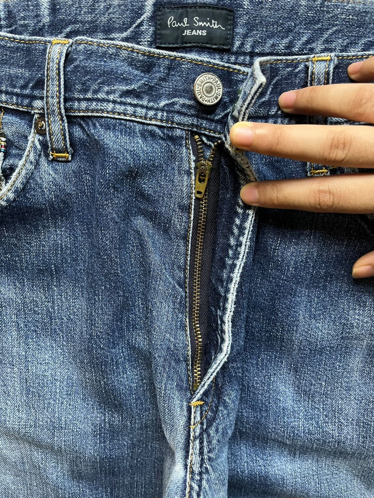 Designer × Paul Smith Vintage Paul Smith UK Blue Wash Baggy Style Jeans Size US 34 / EU 50 - 3 Thumbnail