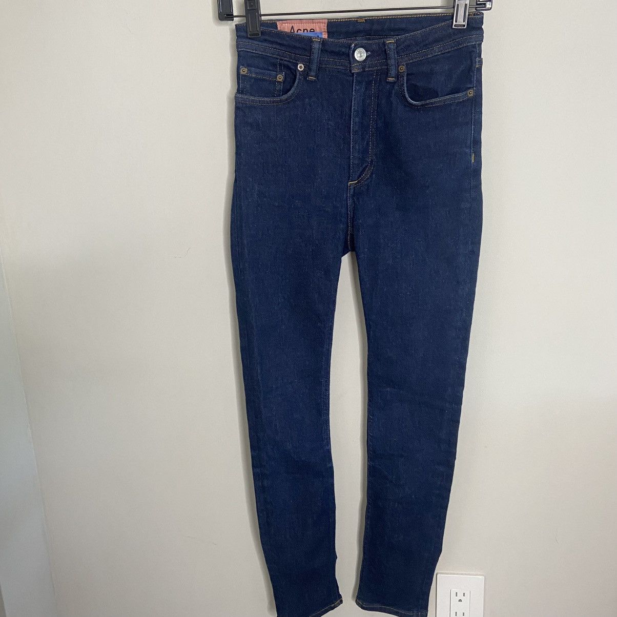 Acne Studios Acne Studios Peg Indigo High Rise Jeans | Size 25 Size 25" / US 0 / IT 36 - 1 Thumbnail