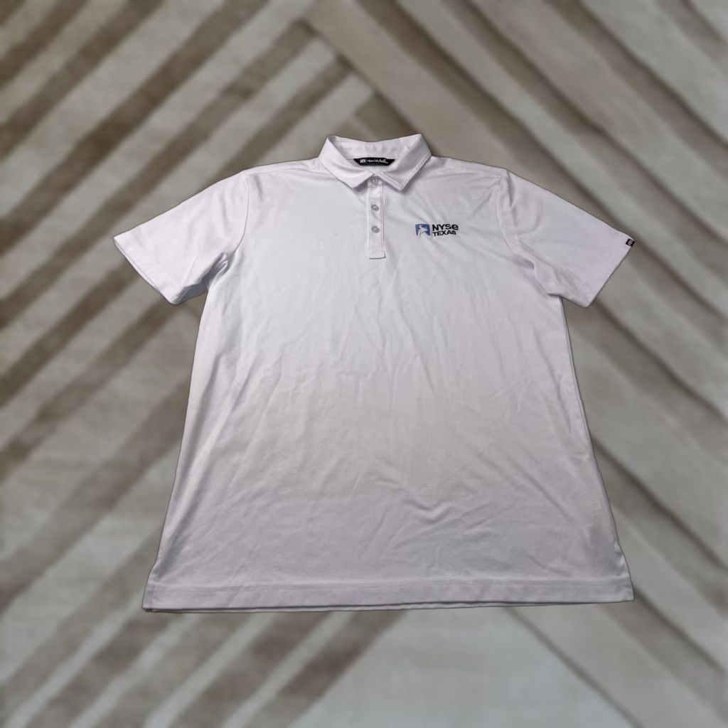 TravisMathew Travis Mathew Polo Shirt Golf Performance Texas White Cotton Polyester Knit Short Sleeve Regular L Men's Polo Shirt Size US L / EU 52-54 / 3 - 1 Thumbnail
