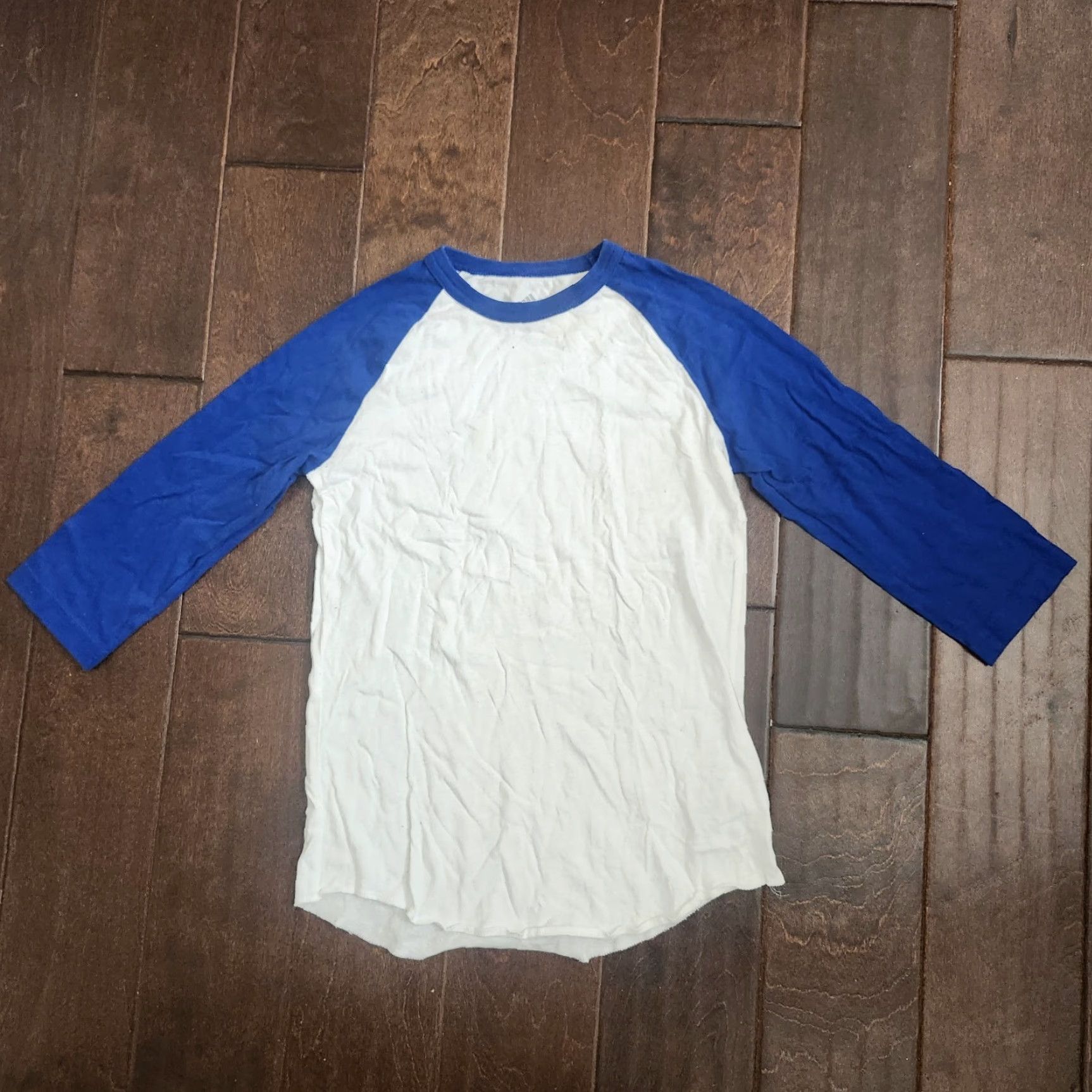 Adidas Adidas T-Shirt Raglan 3/4 Sleeve Mens Junior Medium Blue White Crew Neck Multicolor Cotton Shirt Tee Size US M / EU 48-50 / 2 - 2 Thumbnail