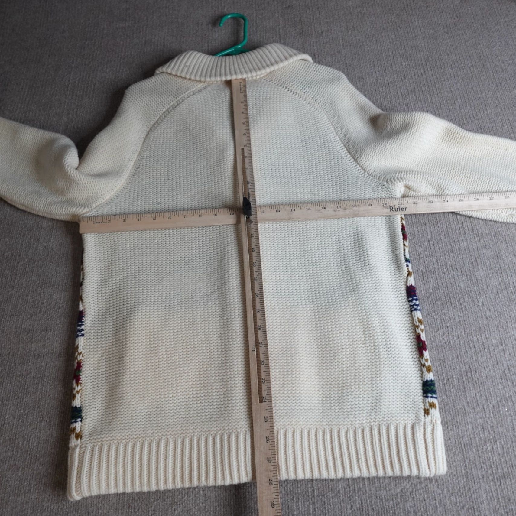 Lands' End VINTAGE Lands' End Cowichan Sweater Medium Ivory Shawl Collar 100% Lambswool Cardigan Mens Size US M / EU 48-50 / 2 - 3 Thumbnail