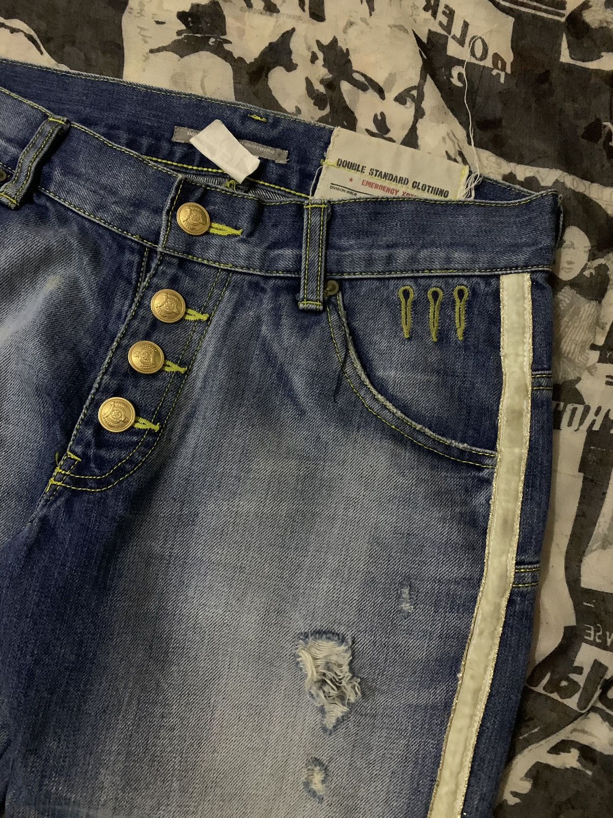 Japanese Brand 💥Avant Garde Double Standard Clothing Distressed Denim Size 30" / US 8 / IT 44 - 2 Thumbnail