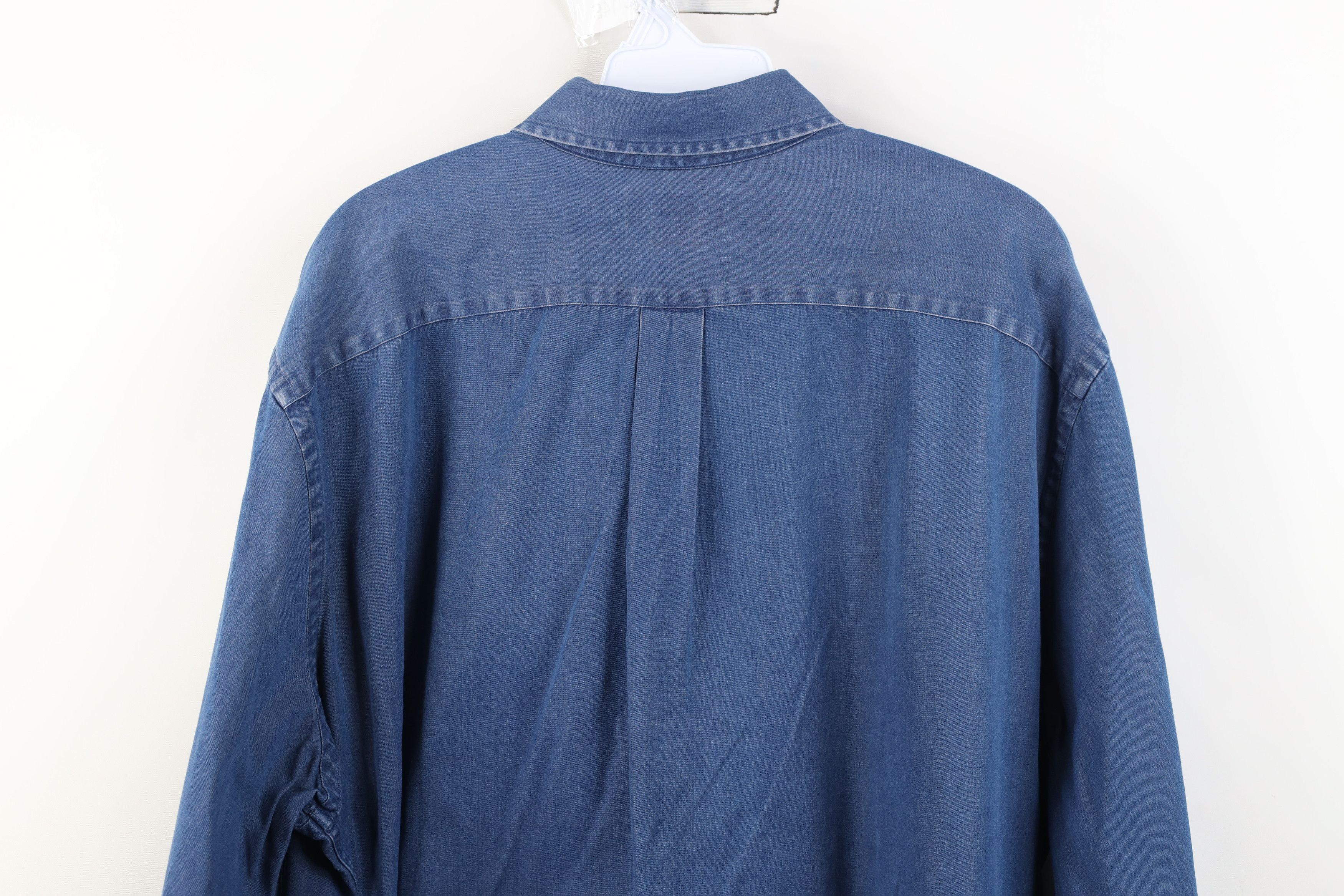 Lands' End Vintage 90s Lands End Collared Button Down Shirt Blue Cotton Size US XL / EU 56 / 4 - 12 Thumbnail