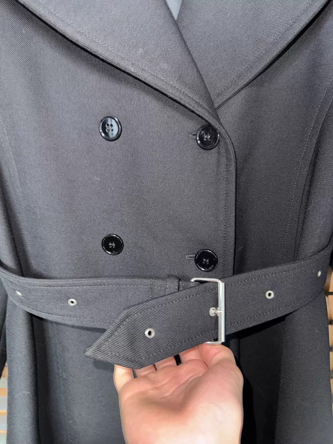 MM6 MM6 Double-Breasted Asymmetric Cavalry Collar Tie Overcoat Size S / US 4 / IT 40 - 7 Thumbnail
