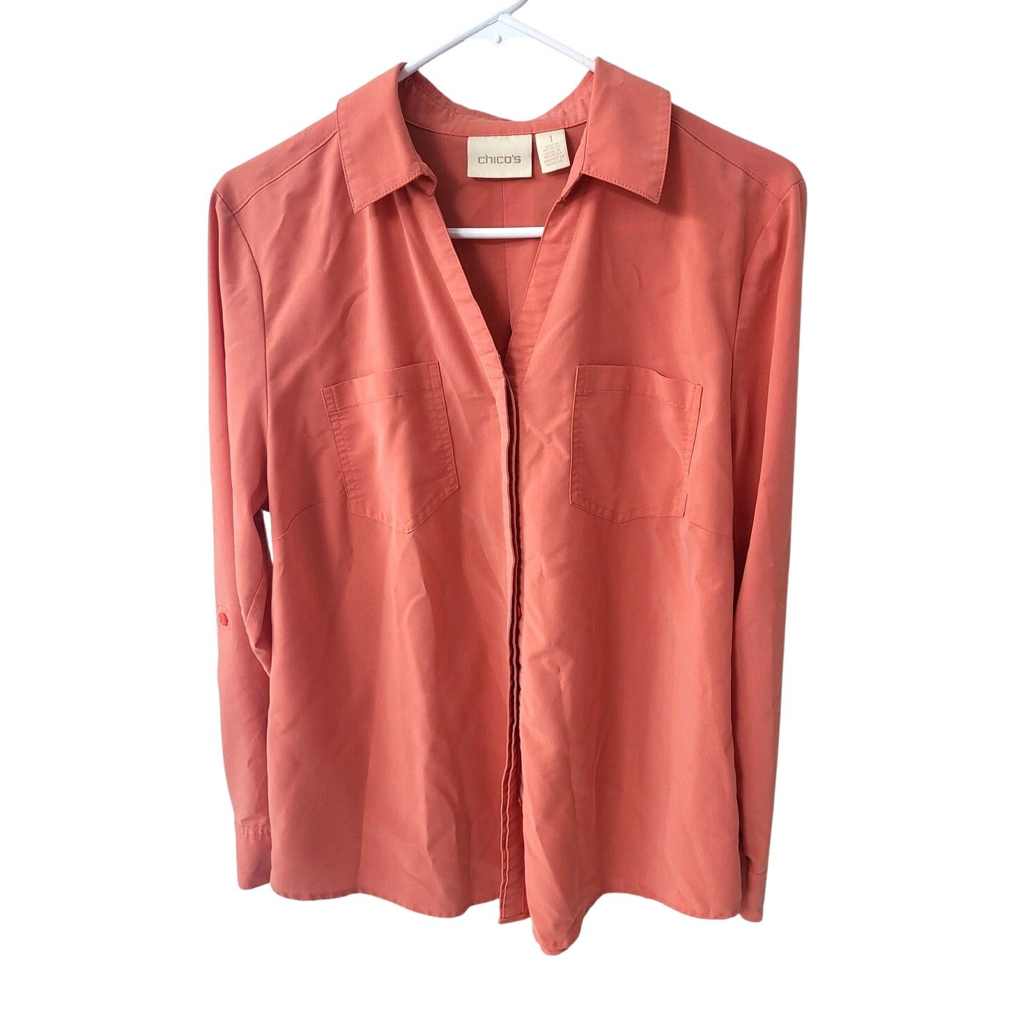 Other Chico's Modal Button Up Bundle in Blue and Coral -Sz 1 (M/8) Size M / US 6-8 / IT 42-44 - 4 Thumbnail