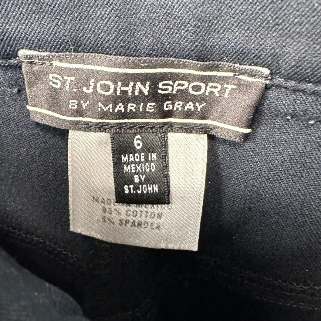 St. John St. John Sport Khaki Pants Womens 6 Black Straight Leg Flat Front Pocket Stretch Casual Formal Men? Ladies? Size 28" / US 6 / IT 42 - 4 Thumbnail