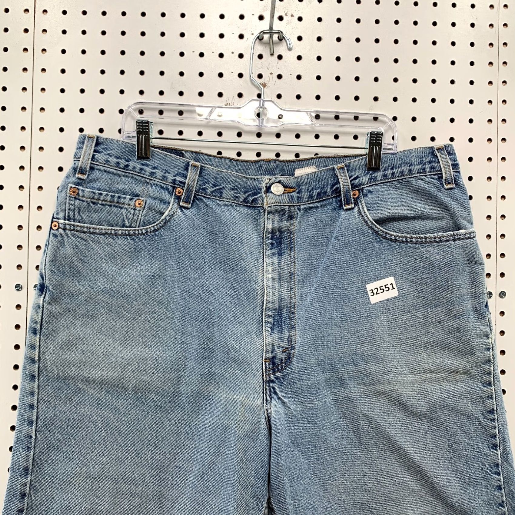 Levi's VINTAGE Levi's 550 Denim Shorts Mens 38x10 Blue Made USA JORTS 90s Bermuda 10in Inseam Mens Size US 38 / EU 54 - 6 Thumbnail