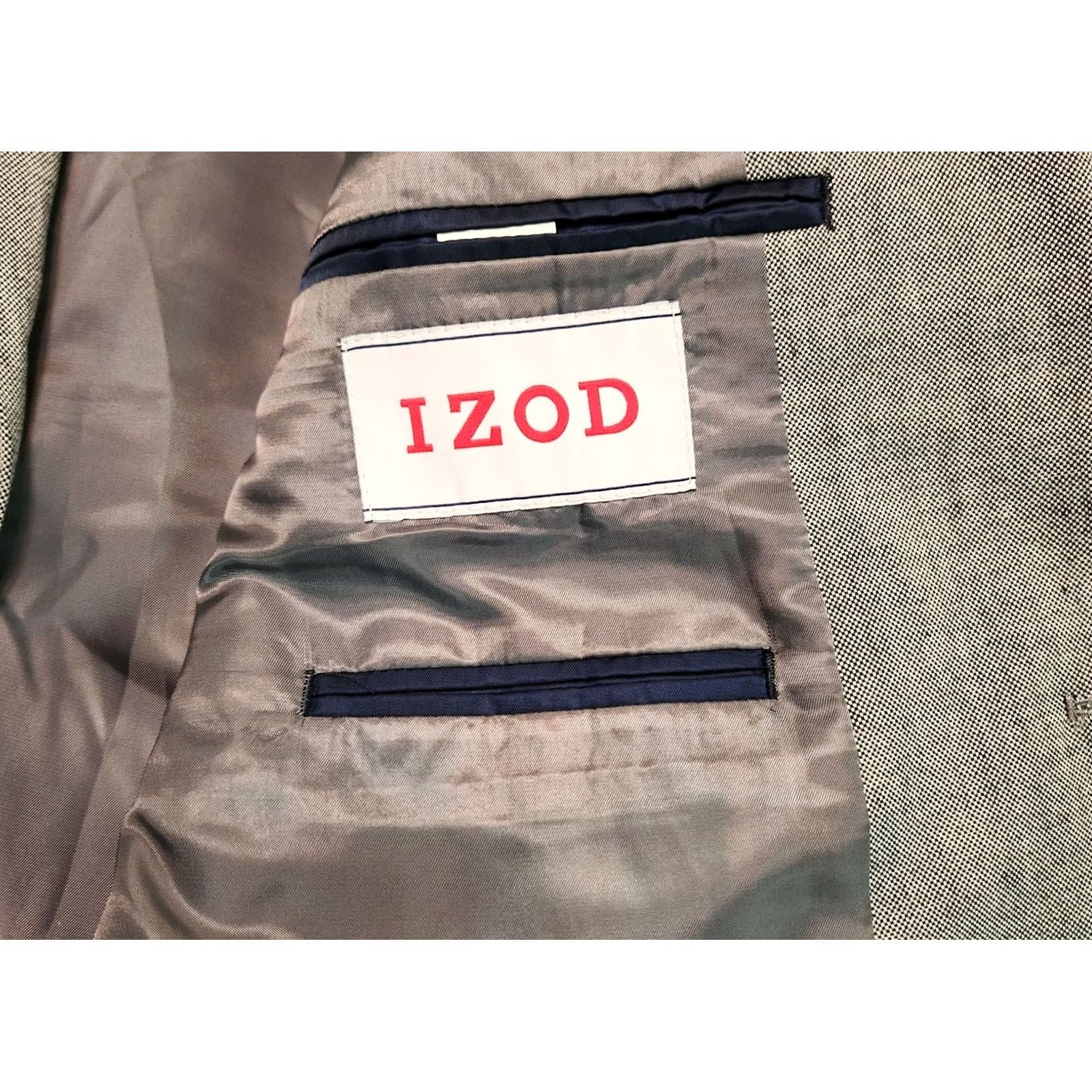Izod IZOD Men Sport Coat Blazer 44R Gray Single-Breasted 2-Button Notch Lapel Jacket Coat Regular Vintage: No Size 44R - 6 Thumbnail