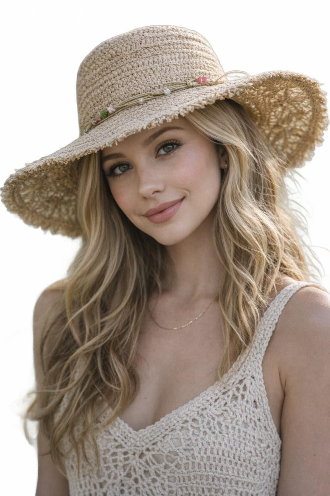 Other Dream Out Loud Selena Gomez Straw Hat Boho Crochet Fringe Size ONE SIZE - 1 Thumbnail