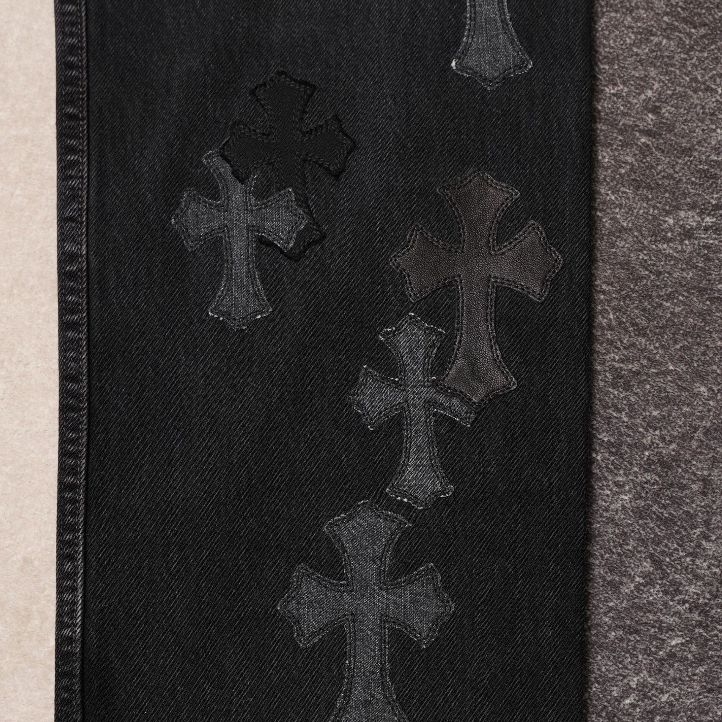 Chrome Hearts Chrome Hearts Black Denim Overpatched Vintage Jeans Size US 33 - 13 Thumbnail