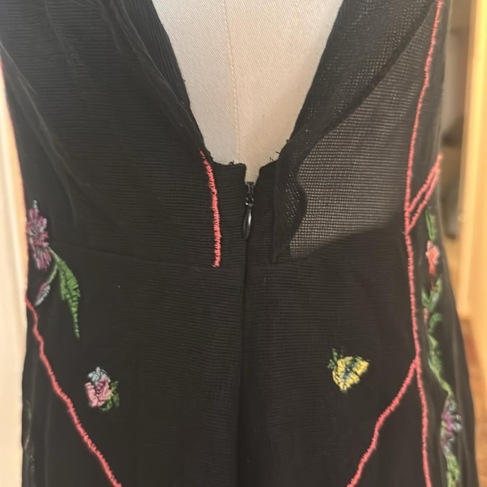 Free People Black Riviera Embroidered Illusion Mini Dress Size XL / US 12-14 / IT 48-50 - 9 Thumbnail